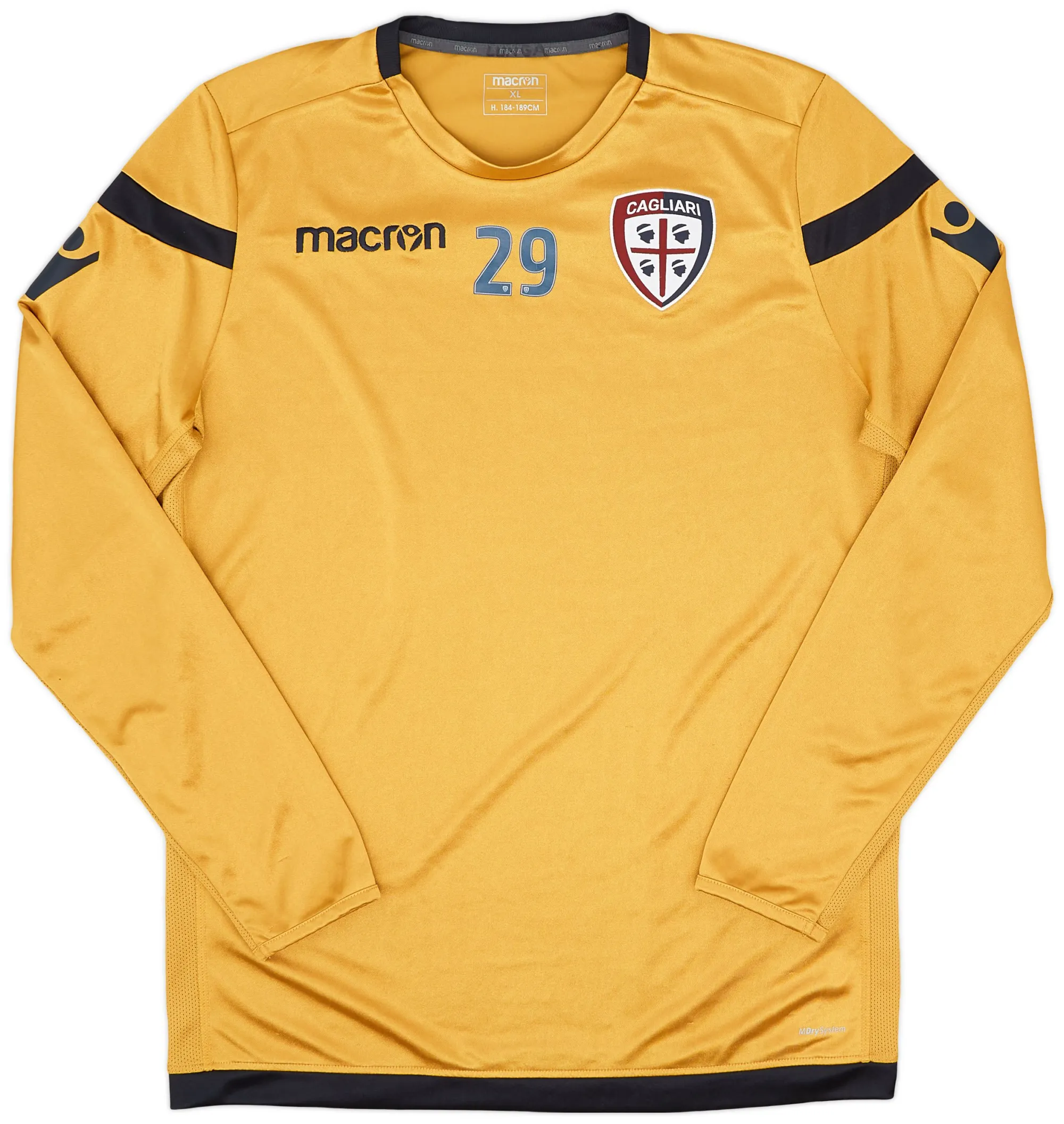 Macron Cagliari Mens LS Player Issue Home Shirt 2018/19