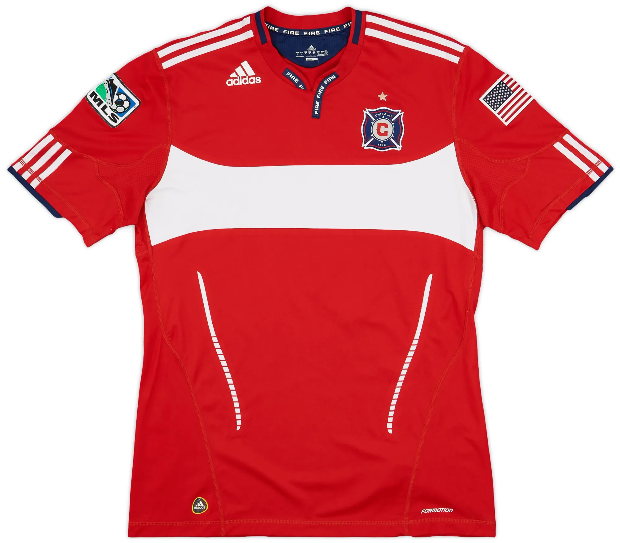 adidas Chicago Fire Mens SS Player Issue Home Shirt 2010