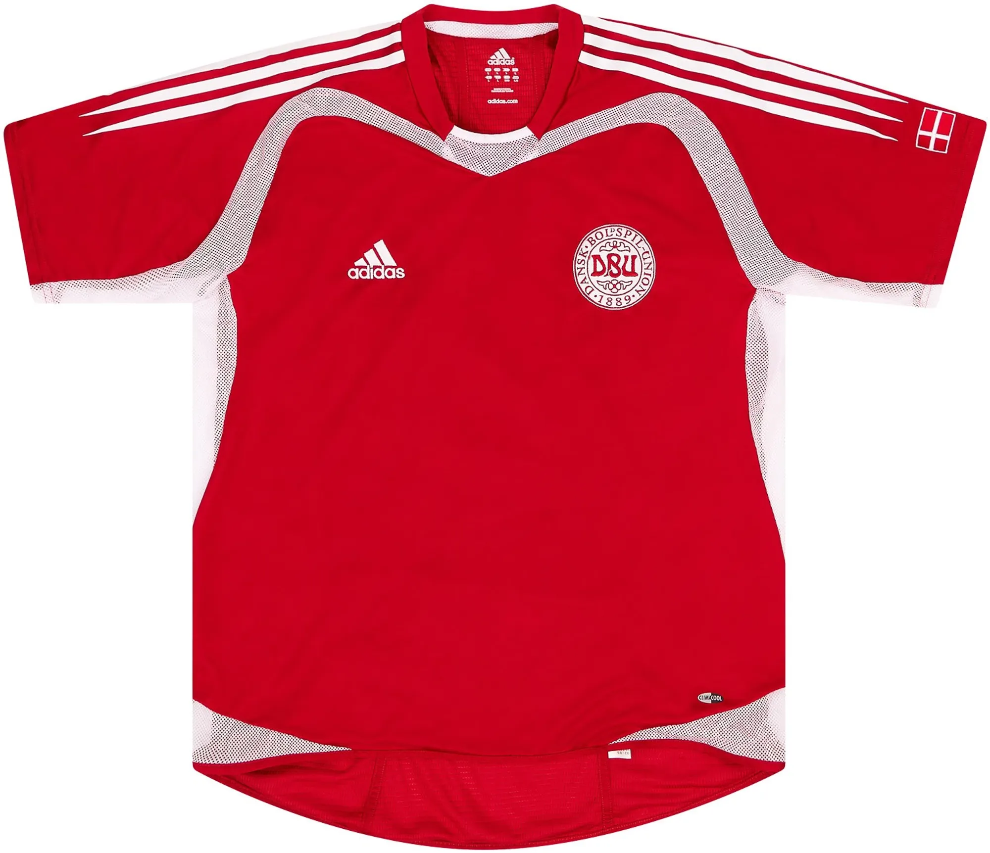 adidas Denmark Mens SS Player Issue Home Shirt 2004