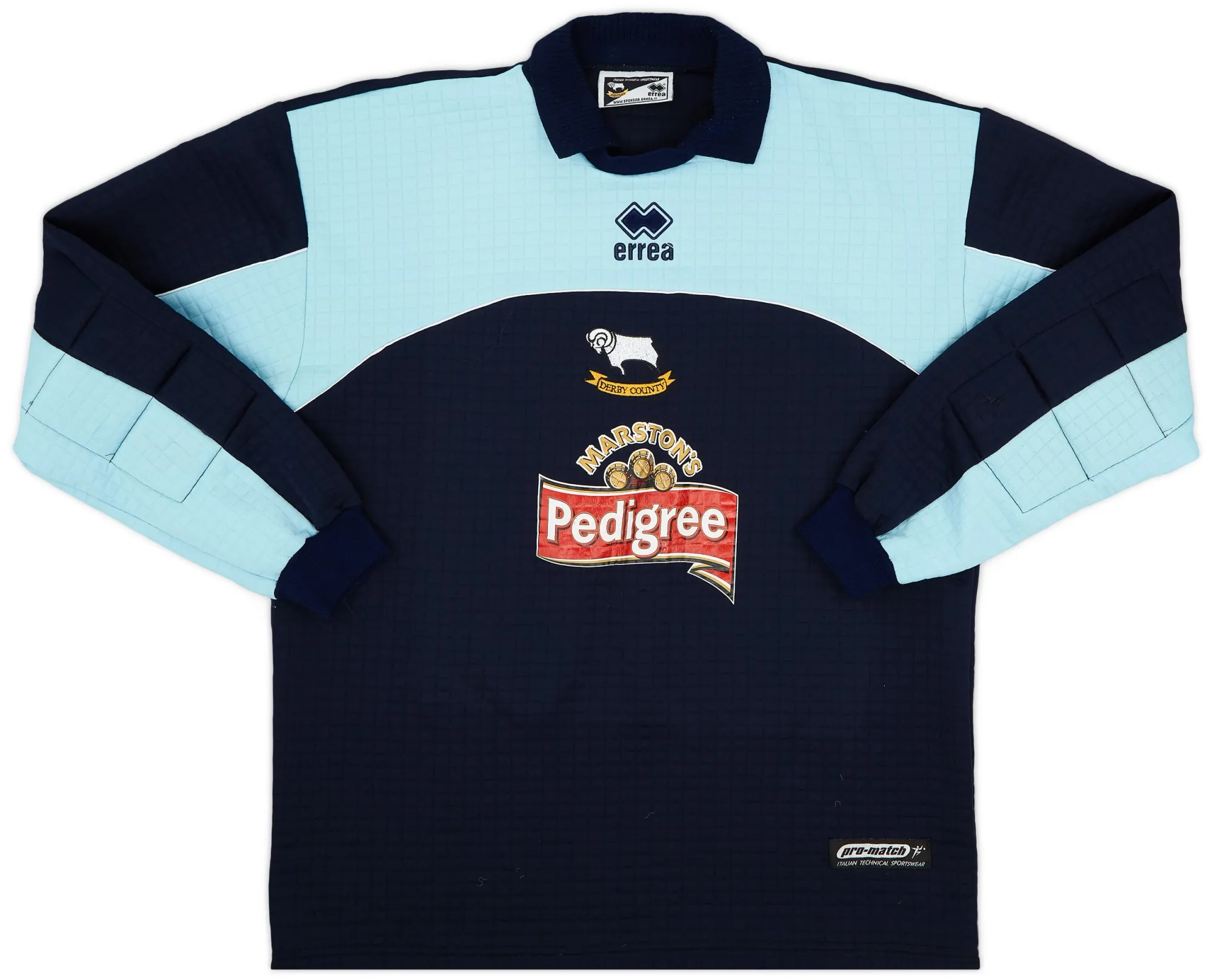 Errea Derby County Mens LS Goalkeeper Home Shirt 2001/03