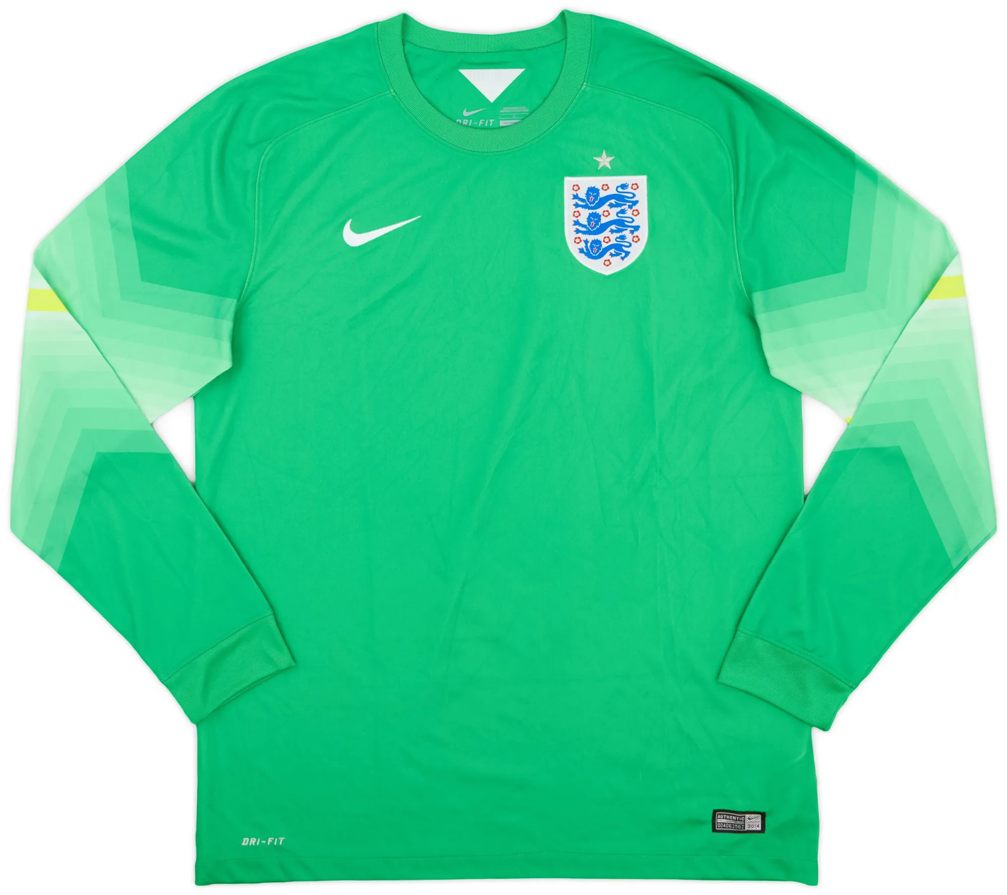 Nike England Mens LS Goalkeeper Home Shirt 2014