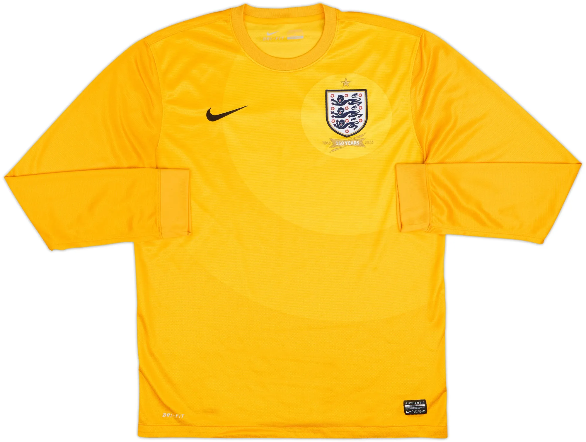 Nike England Mens LS Goalkeeper Home Shirt 2013