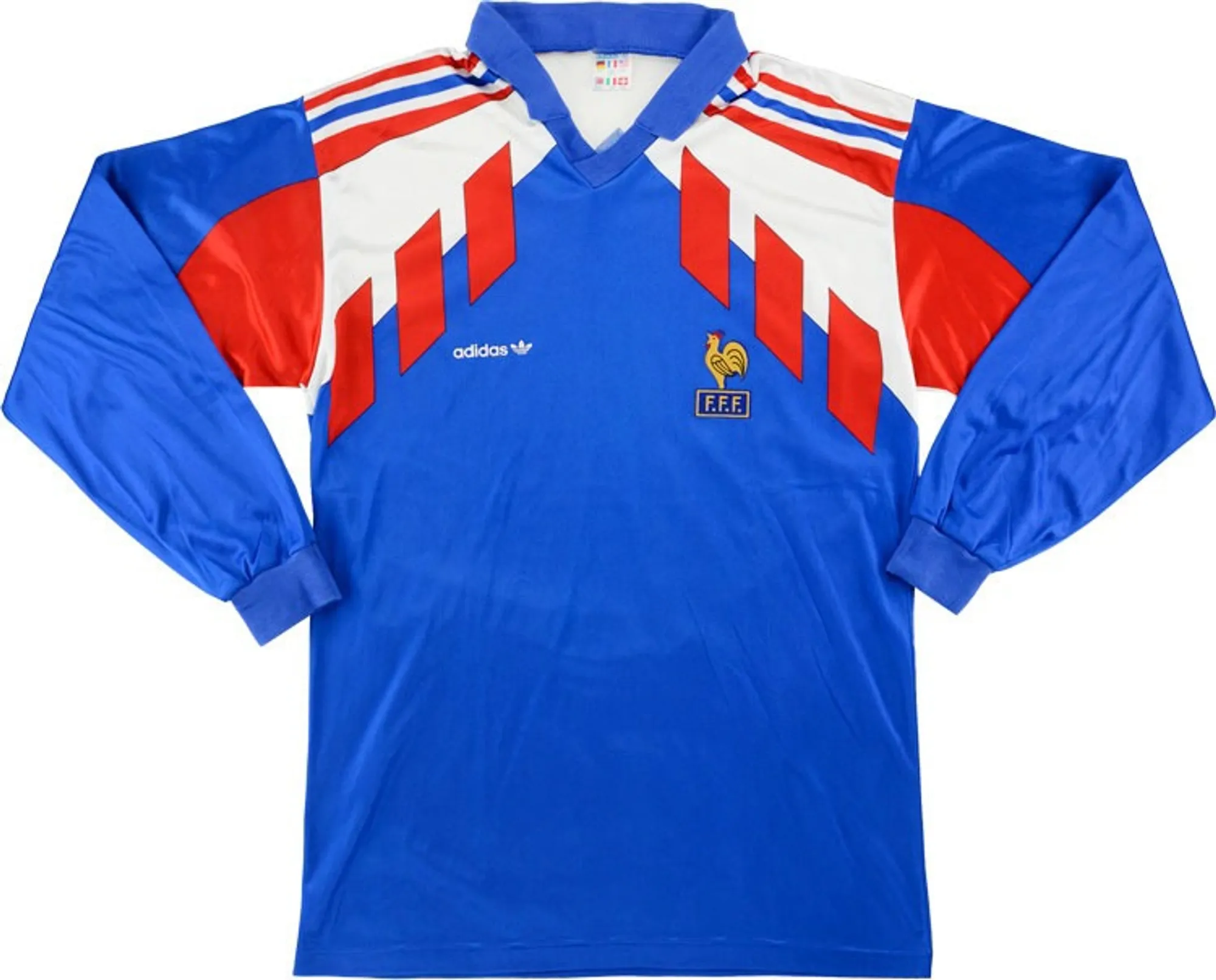 adidas France Mens LS Home Shirt 1990