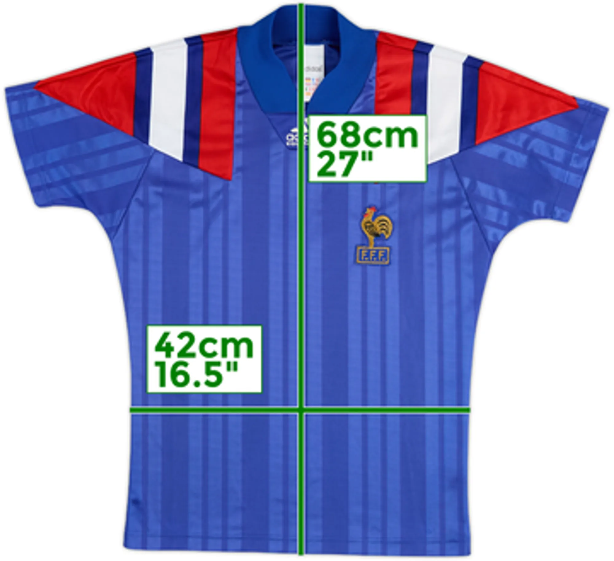 adidas France Mens SS Home Shirt 1992