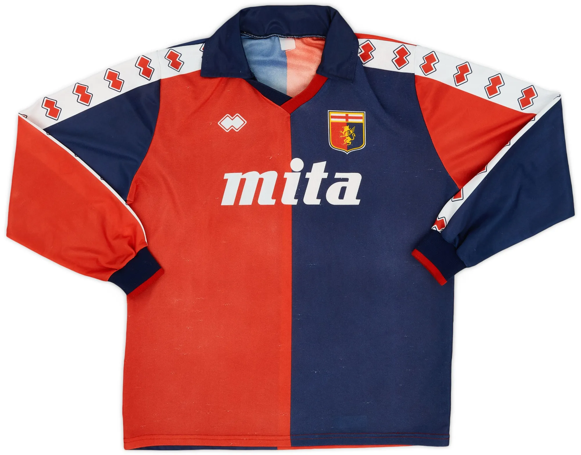 Errea Genoa Mens LS Home Shirt 1989/90
