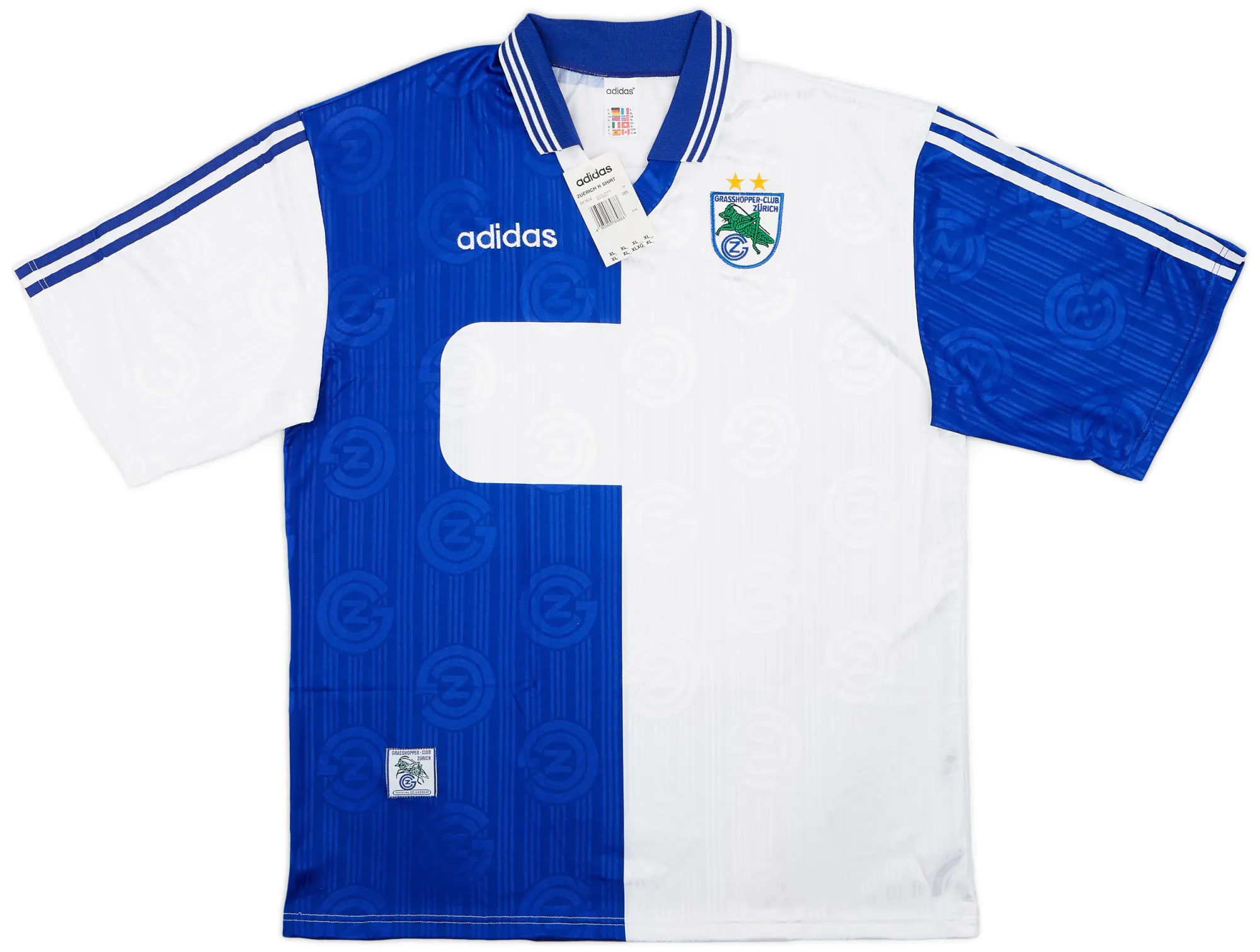 adidas Grasshopper Club Zurich Mens SS Home Shirt 1996/97