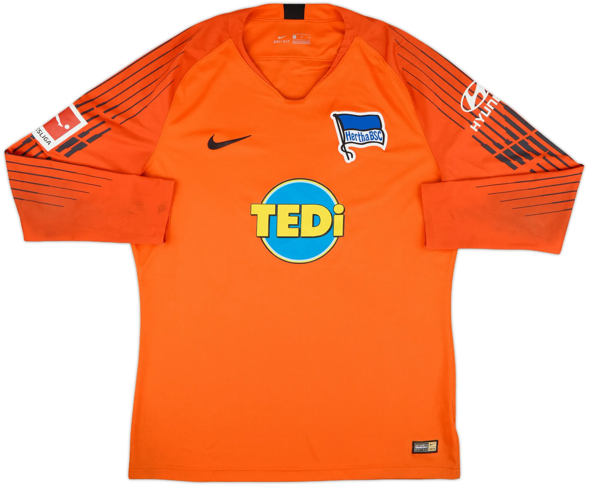 Nike Hertha Berlin Mens LS Goalkeeper Home Shirt 2018/19