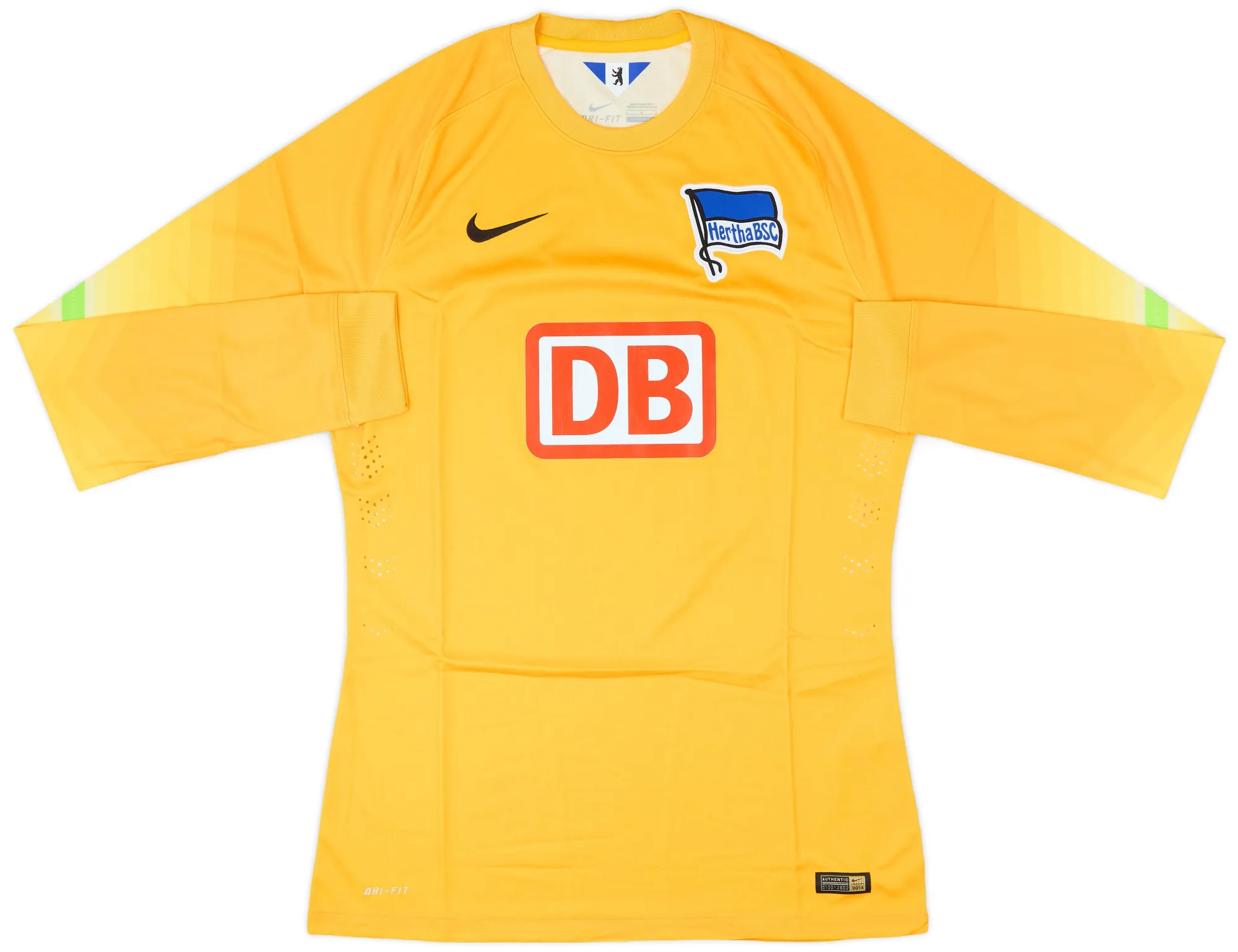 Nike Hertha Berlin Mens LS Goalkeeper Player Issue Home Shirt 2014/15