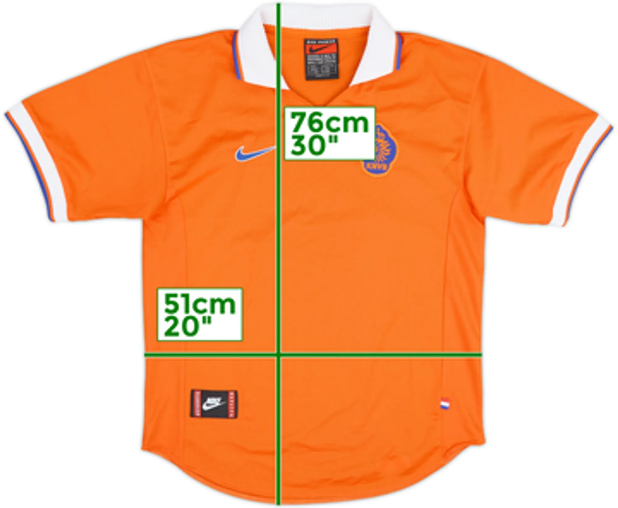 Nike Netherlands Mens SS Home Shirt 1997