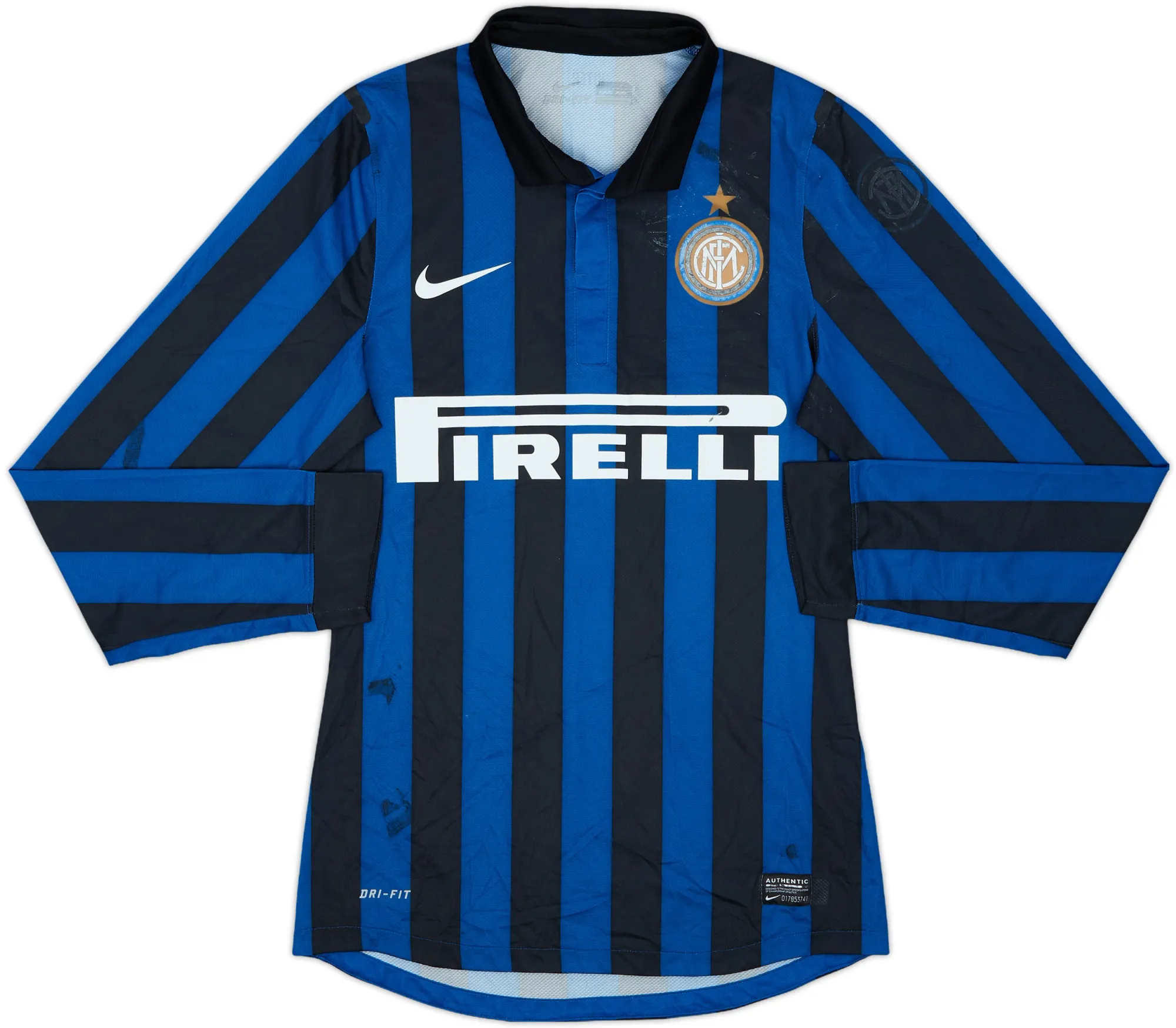 Nike Inter Milan Mens LS Player Issue Home Shirt 2011/12