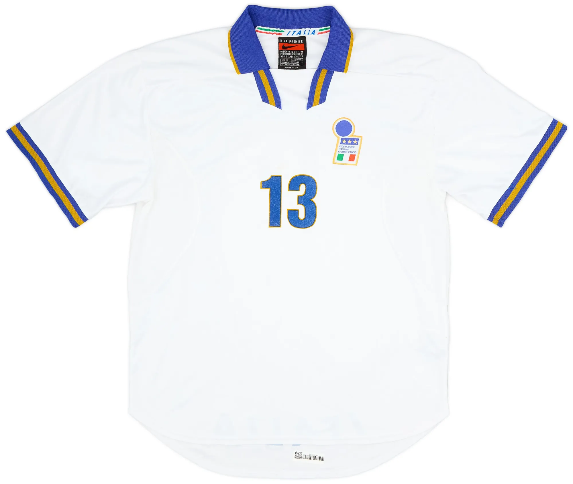 Nike Italy Mens SS Player Issue Away Shirt 1996