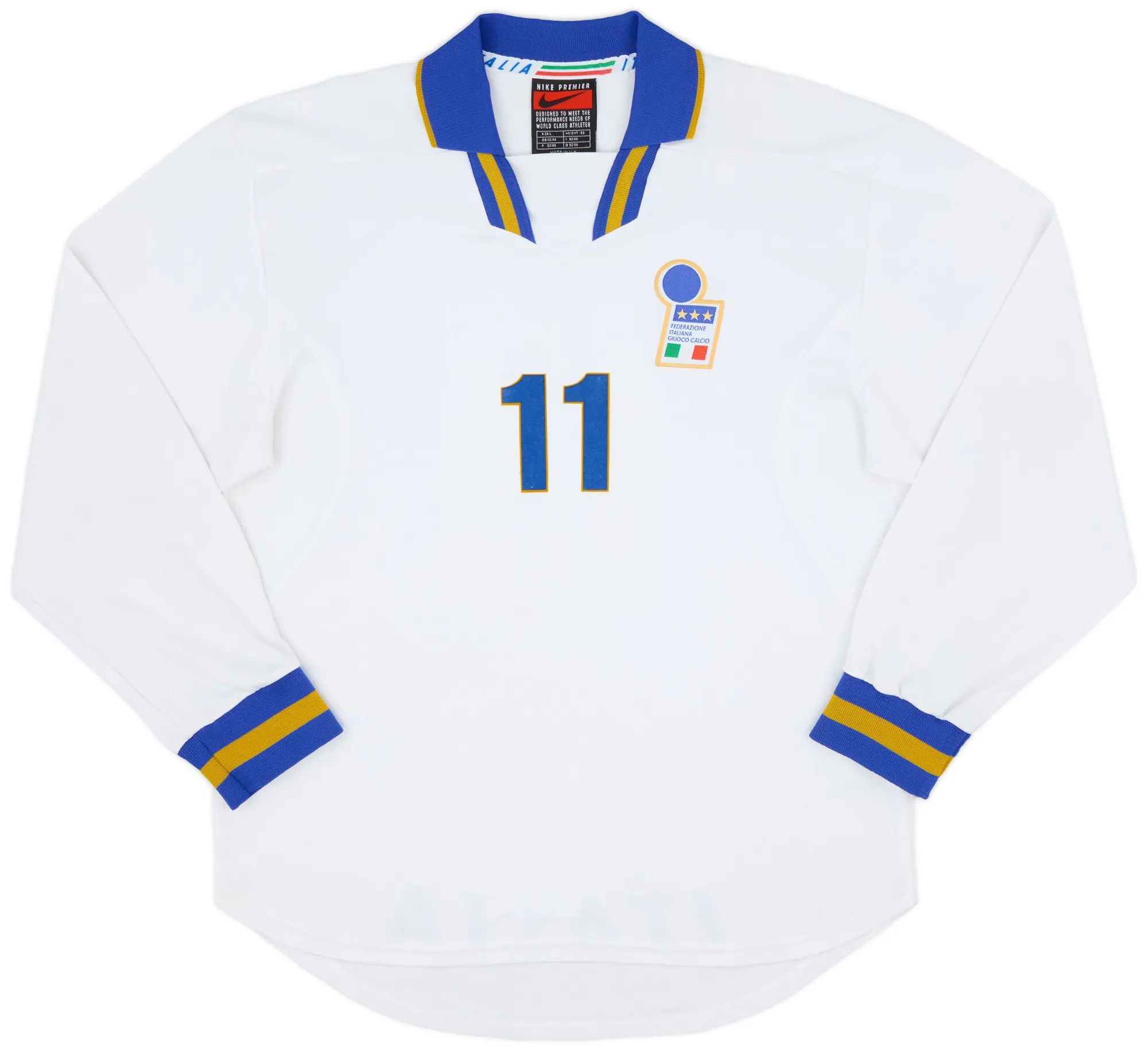 Nike Italy Mens LS Player Issue Away Shirt 1996