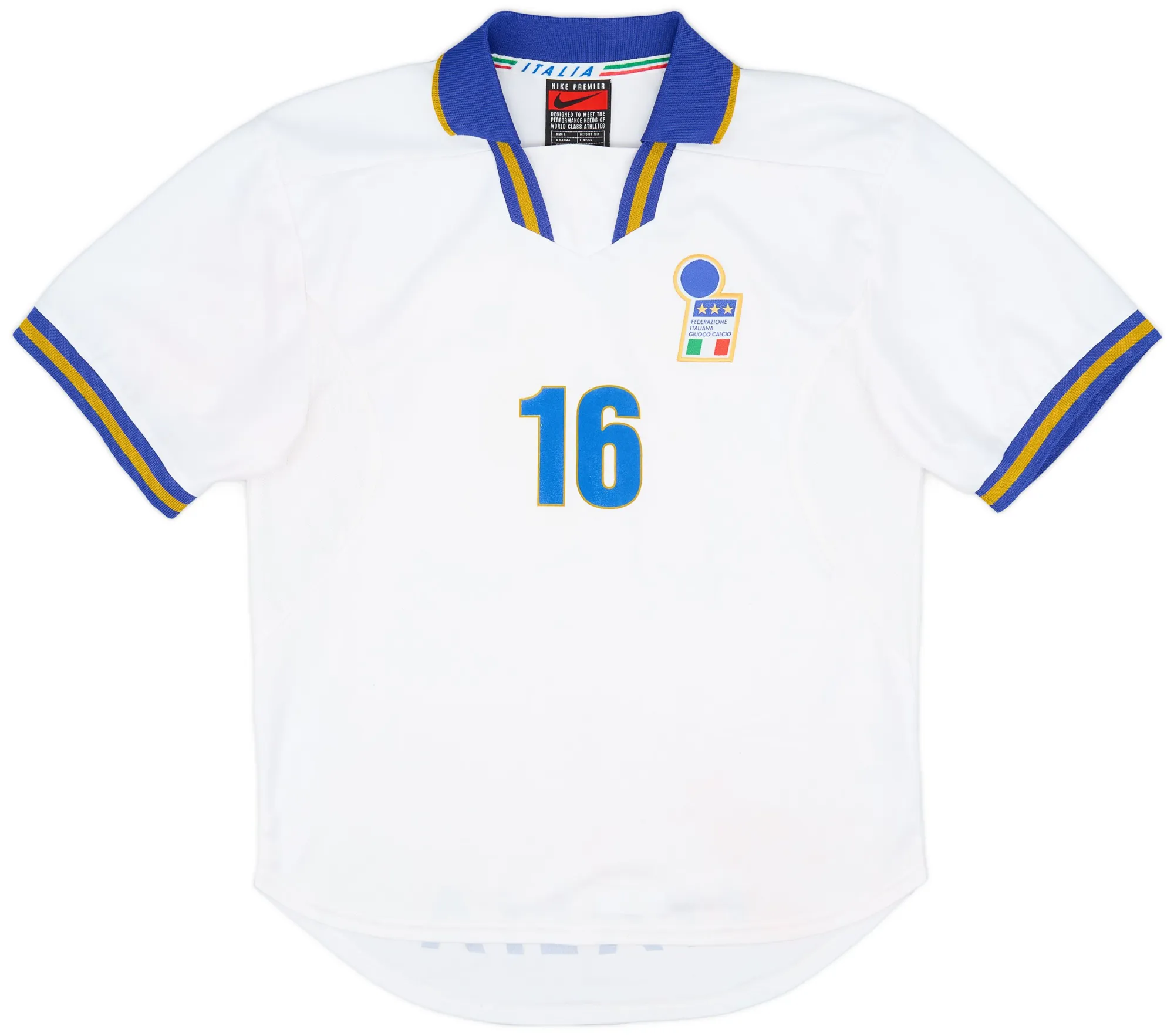 Nike Italy Mens SS Player Issue Away Shirt 1996