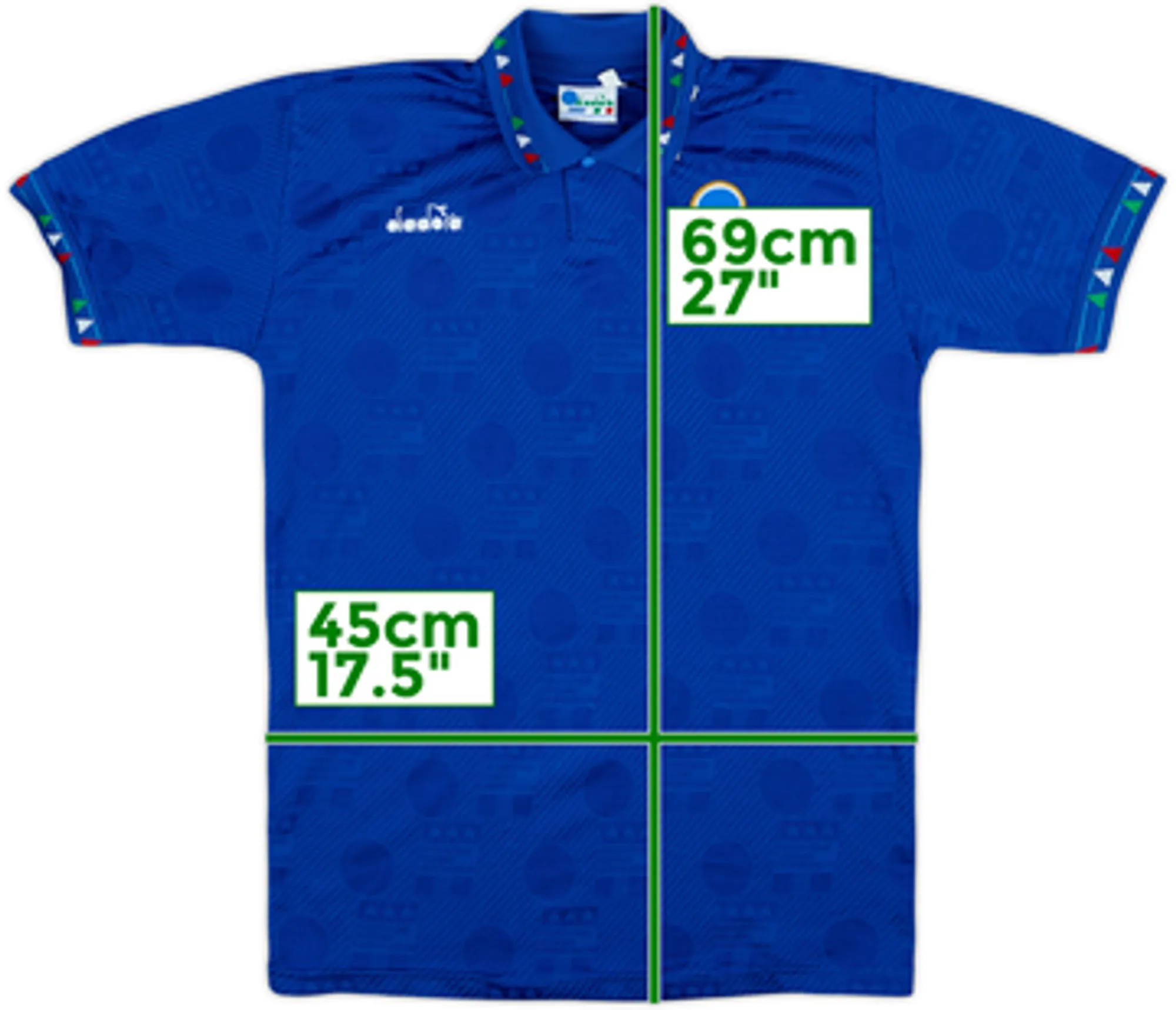 Diadora Italy Mens SS Home Shirt 1994