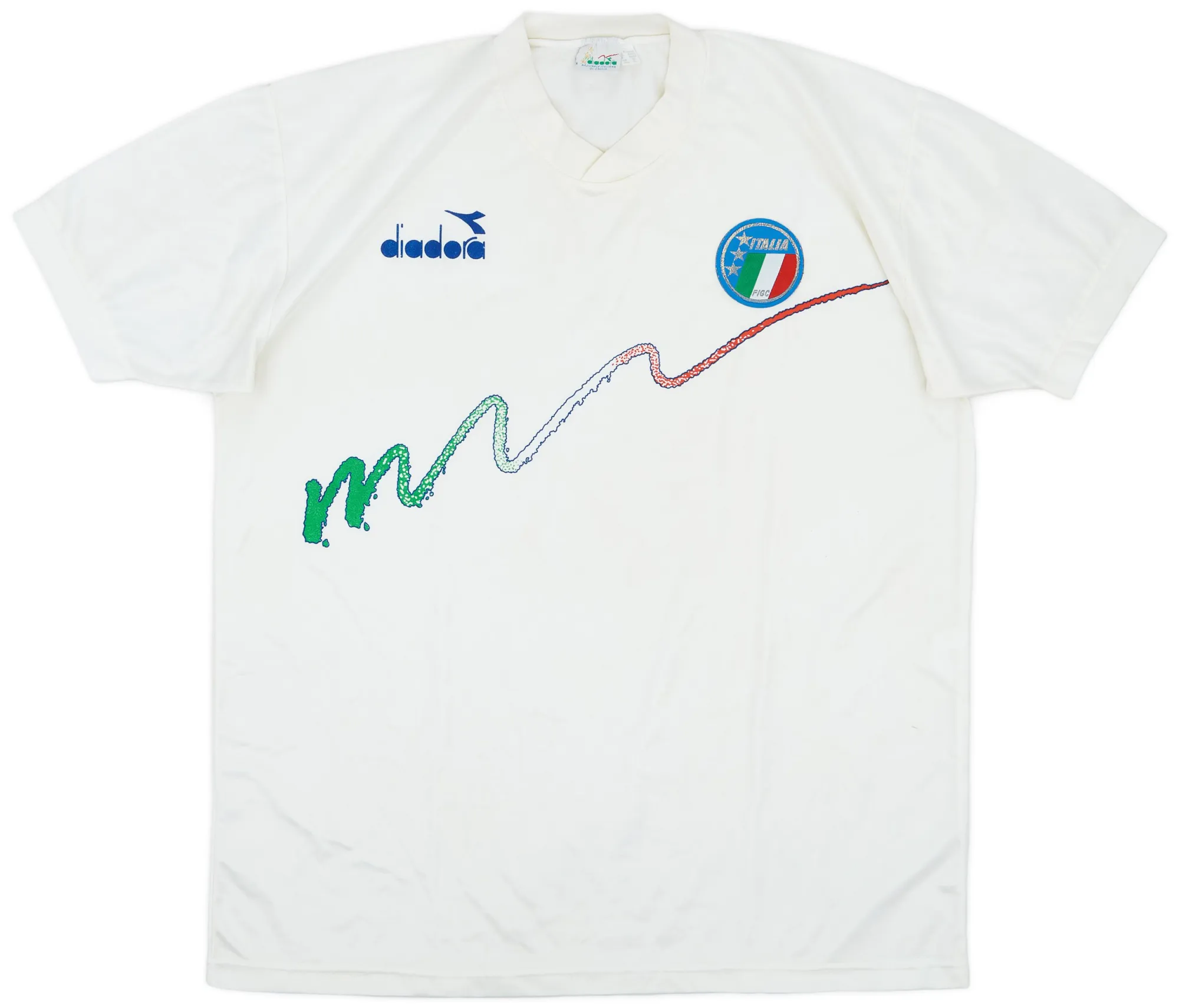 Diadora Italy Mens SS Home Shirt 1990
