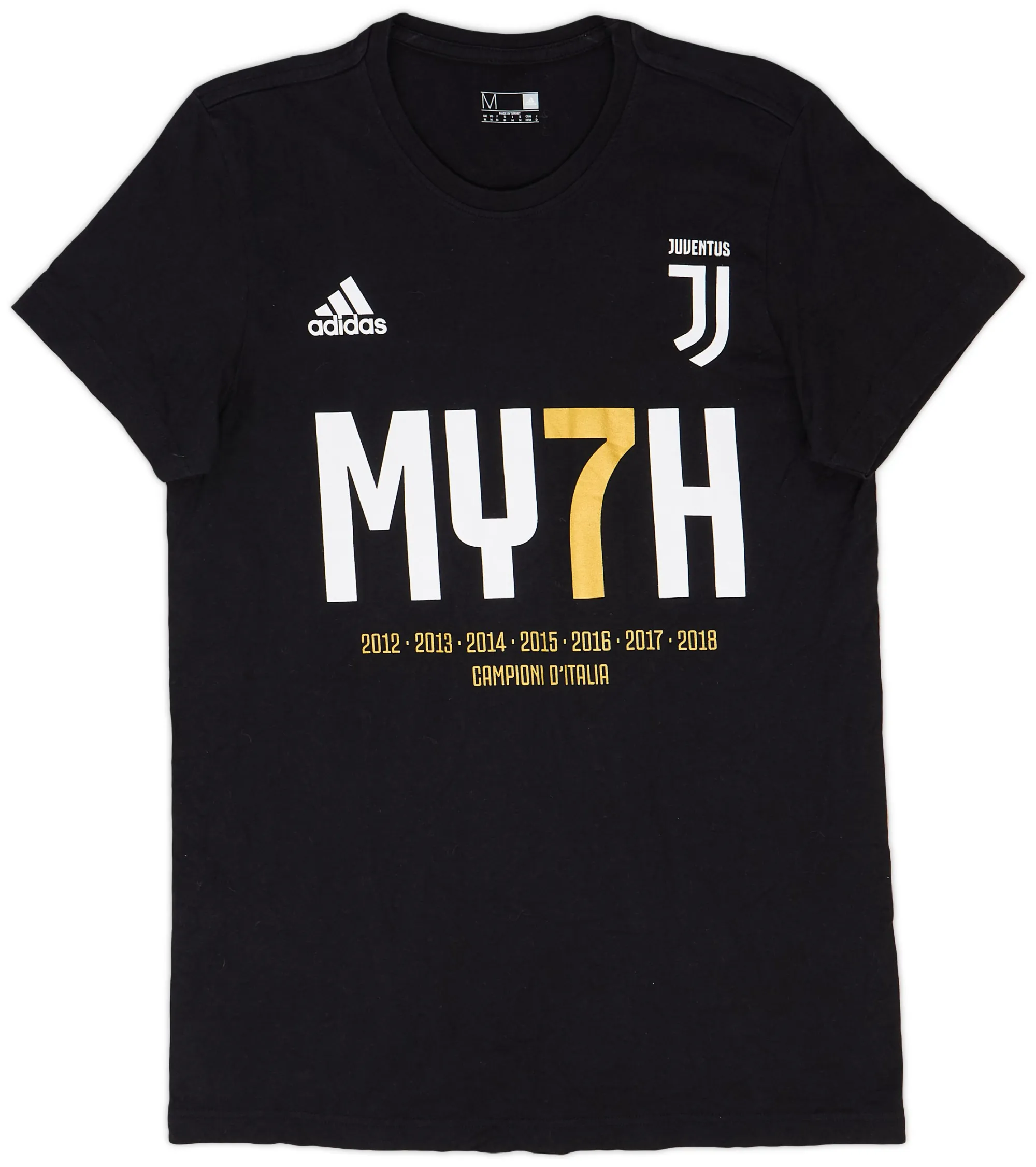 2018-19 Juventus addidas Campioni D'Italia Cotton Tee - 8/10 - (M)