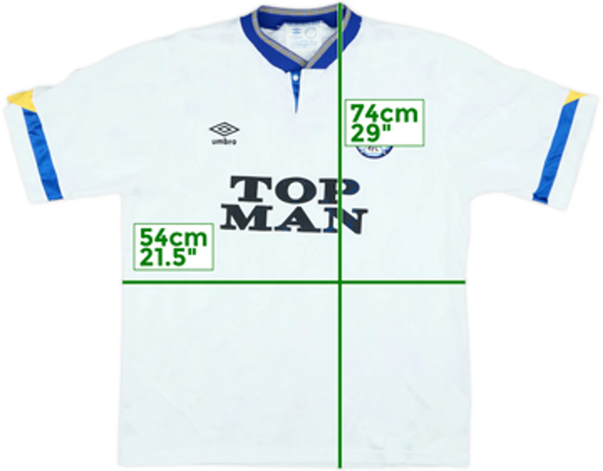 Umbro Leeds United Mens SS Home Shirt 1990/91