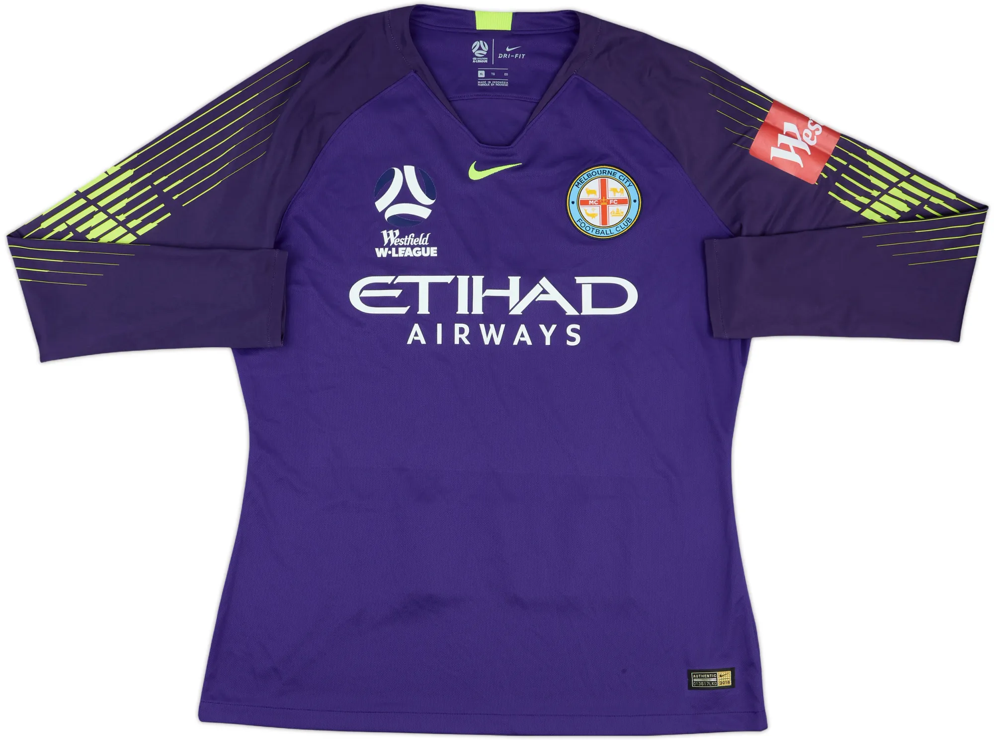Nike Melbourne City Mens LS Goalkeeper Player Issue Home Shirt 2018/19