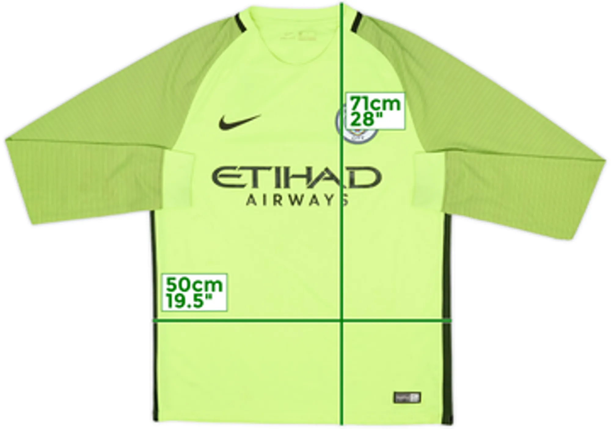 Nike Manchester City Mens LS Goalkeeper Home Shirt 2016/17