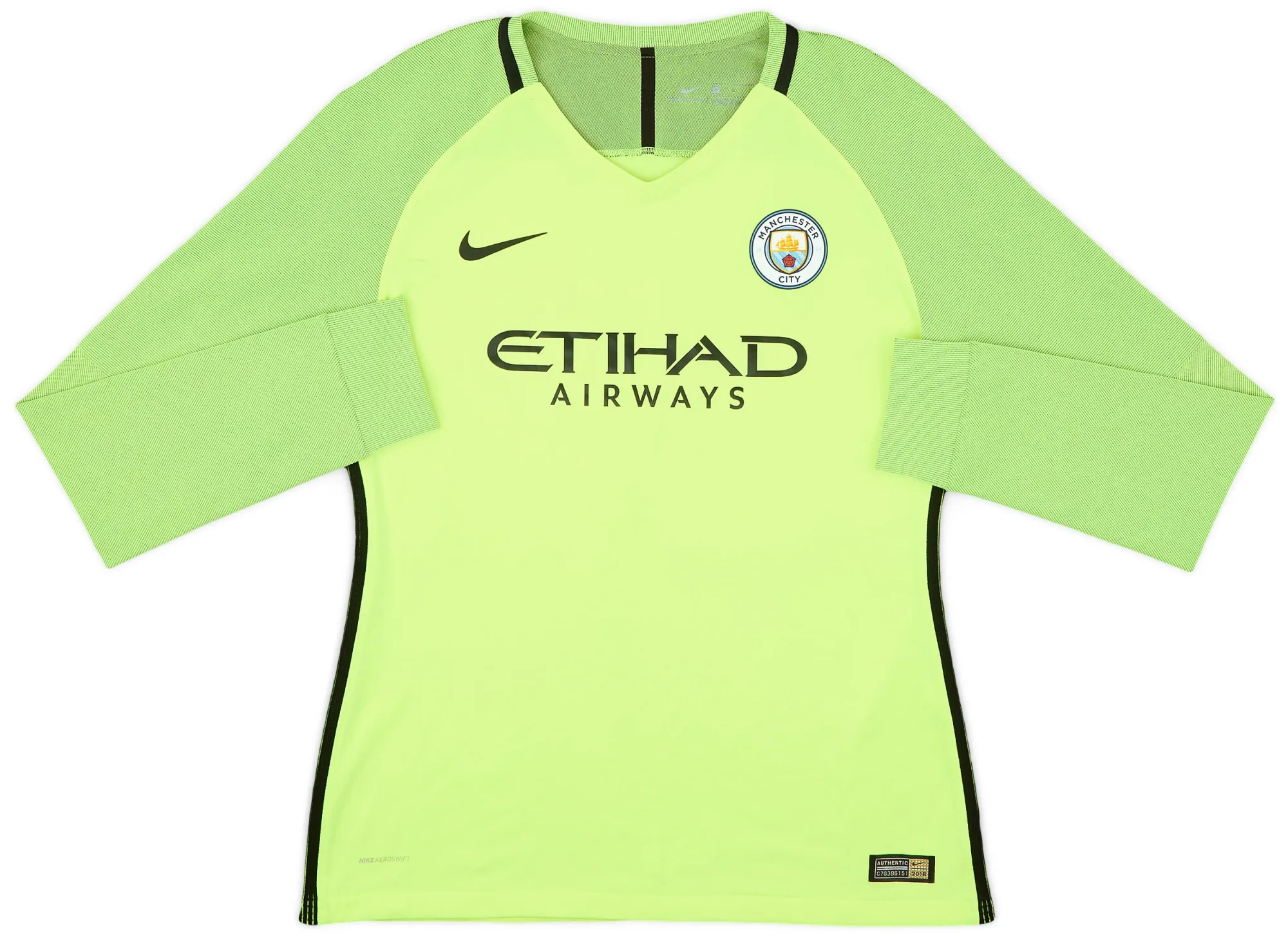 Nike Manchester City Womens LS Goalkeeper Player Issue Home Shirt 2016/17