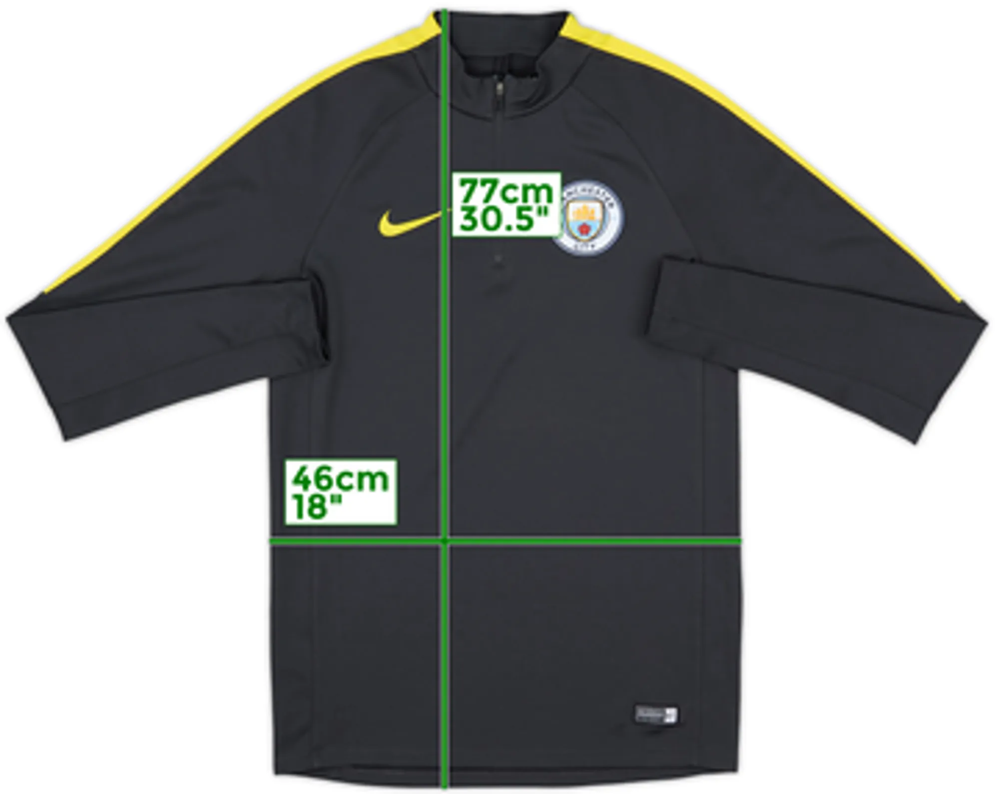 2016-17 Manchester City Nike 1/4 Zip Drill Top - 9/10 - (M)