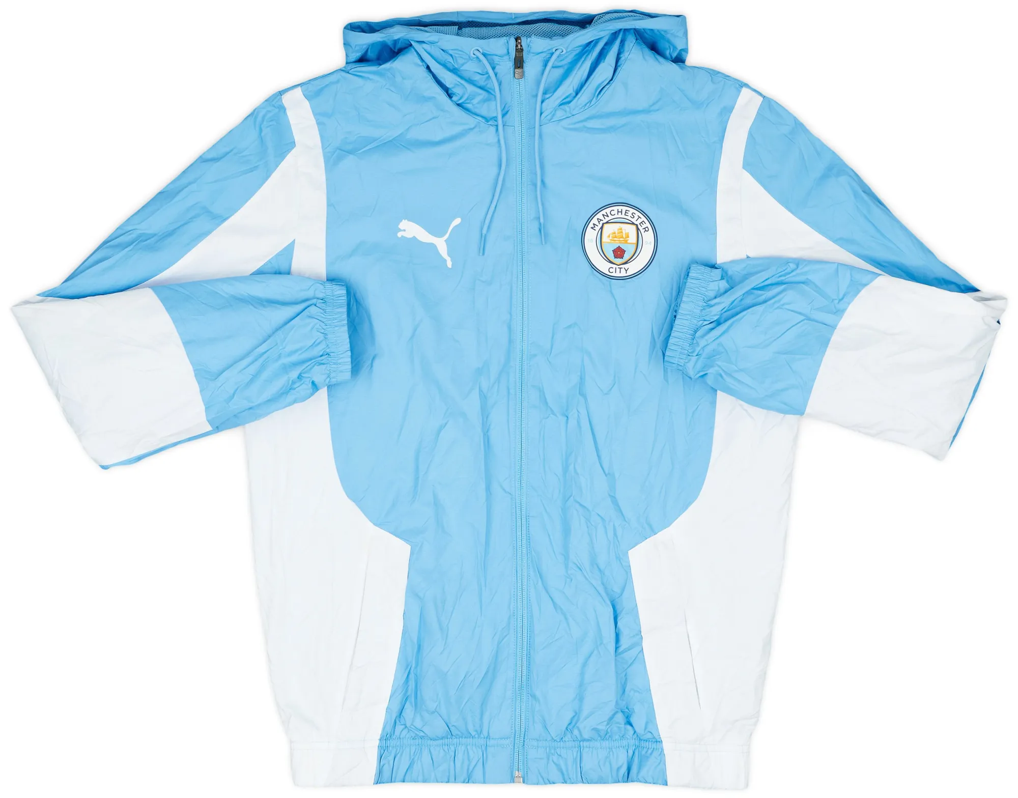 2023-24 Manchester City Puma Hooded Rain Jacket - 9/10 - (S)