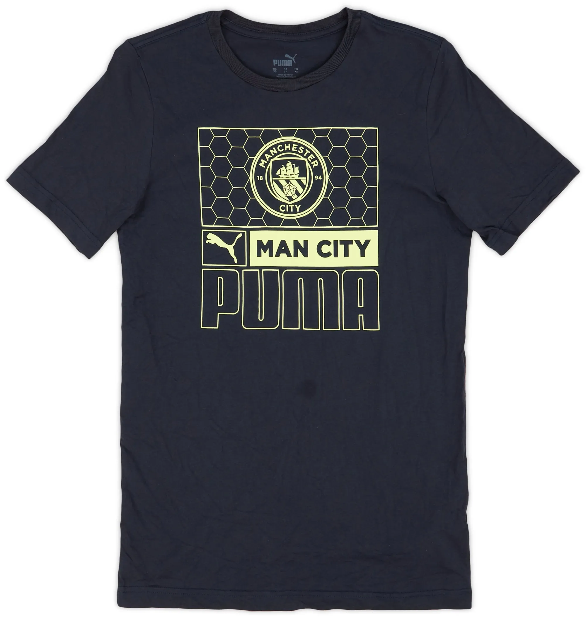 2021-22 Manchester City Puma Graphic Tee - 9/10 - (XS)