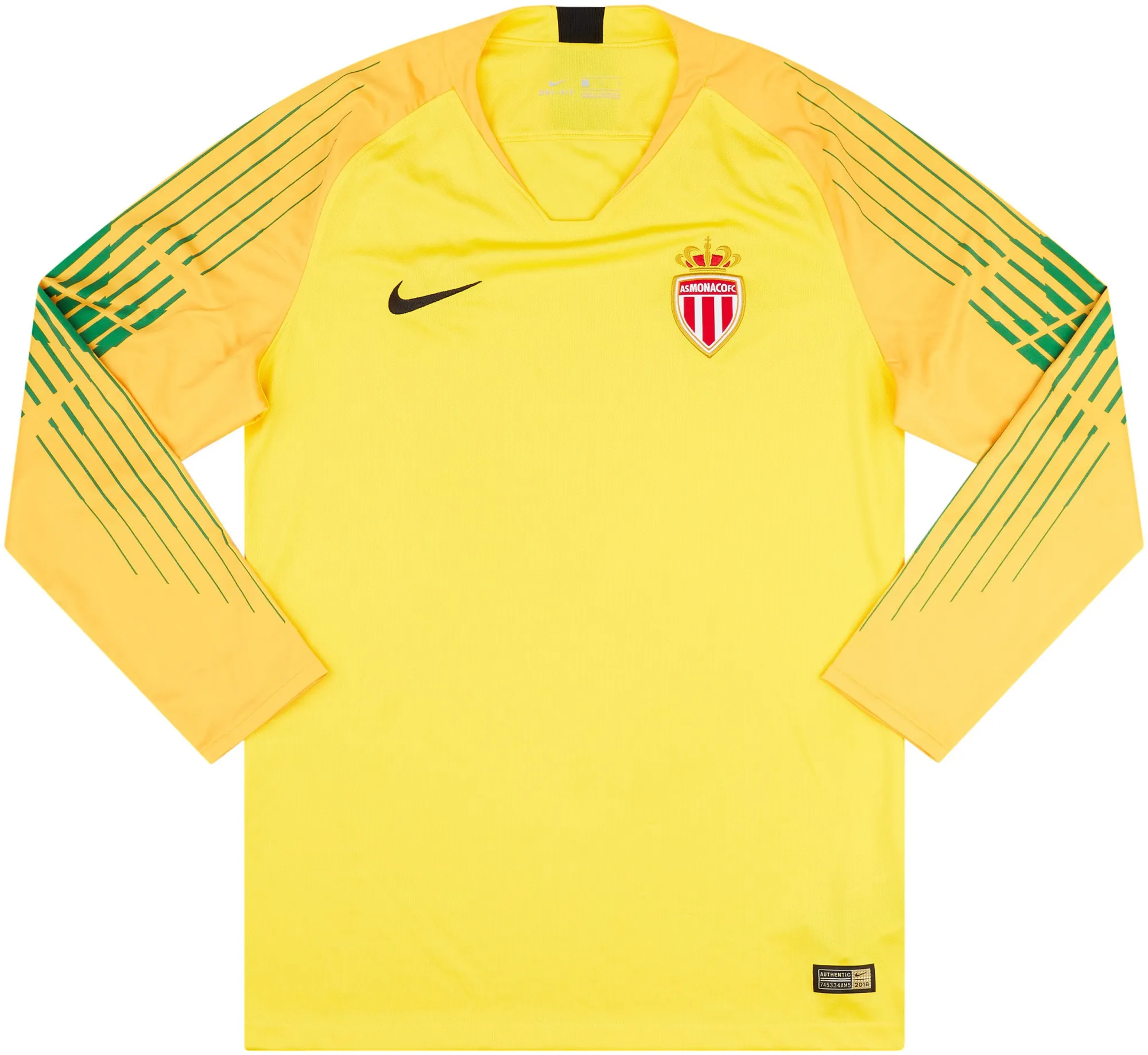 Nike Monaco Mens LS Goalkeeper Player Issue Home Shirt 2018/19