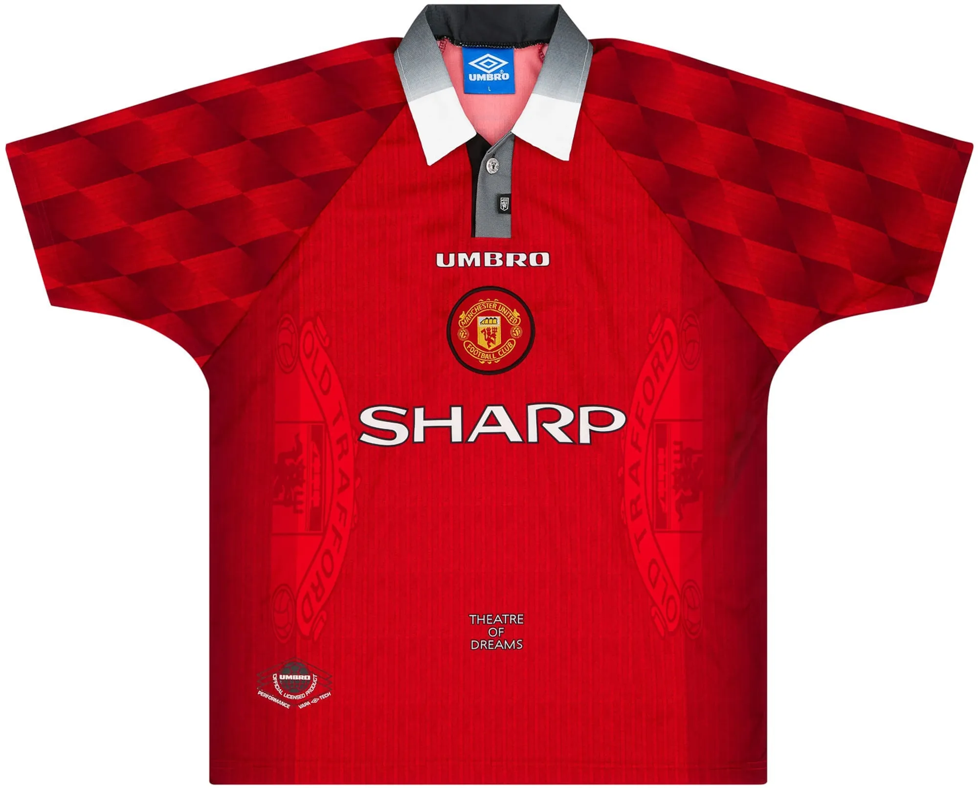 Umbro Manchester United Mens SS Home Shirt 1996/98
