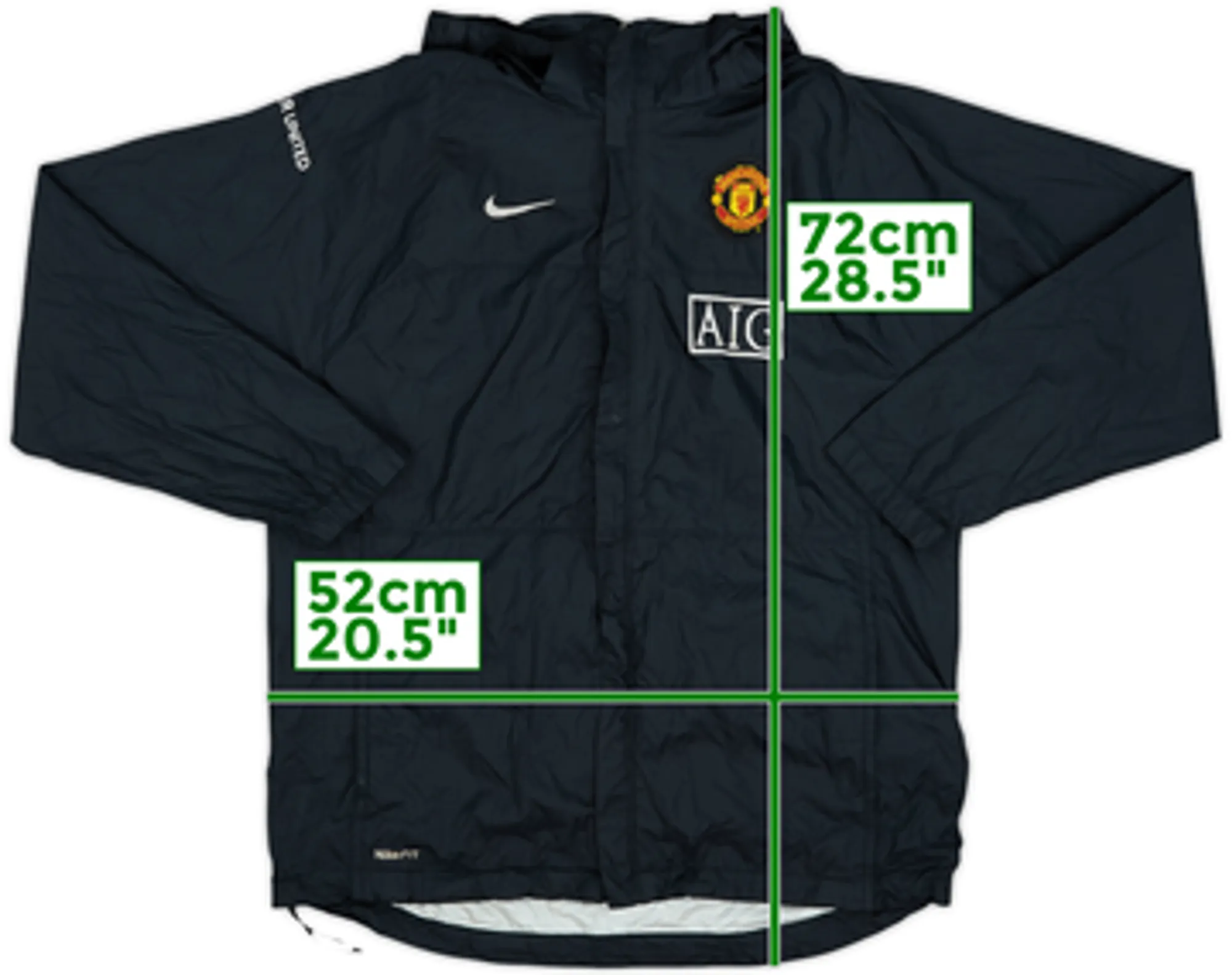 2006-07 Manchester United Nike Hooded Rain Jacket - 8/10 - (M)