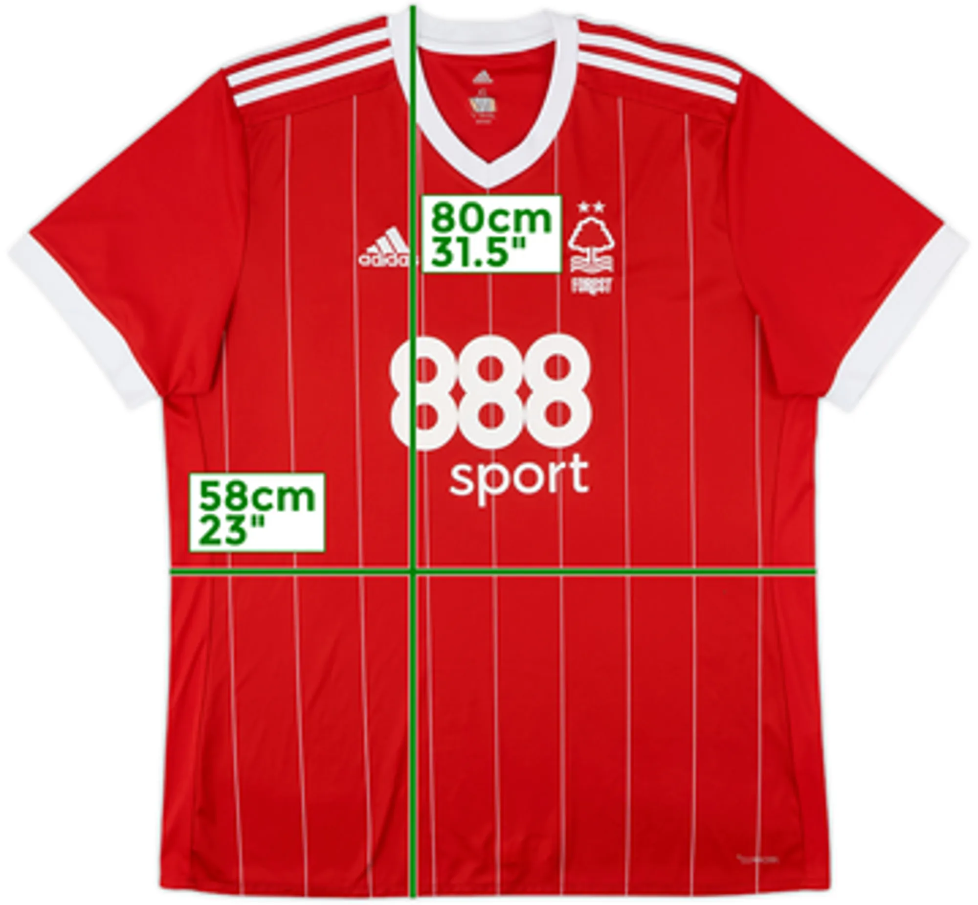 adidas Nottingham Forest Mens SS Home Shirt 2017/18