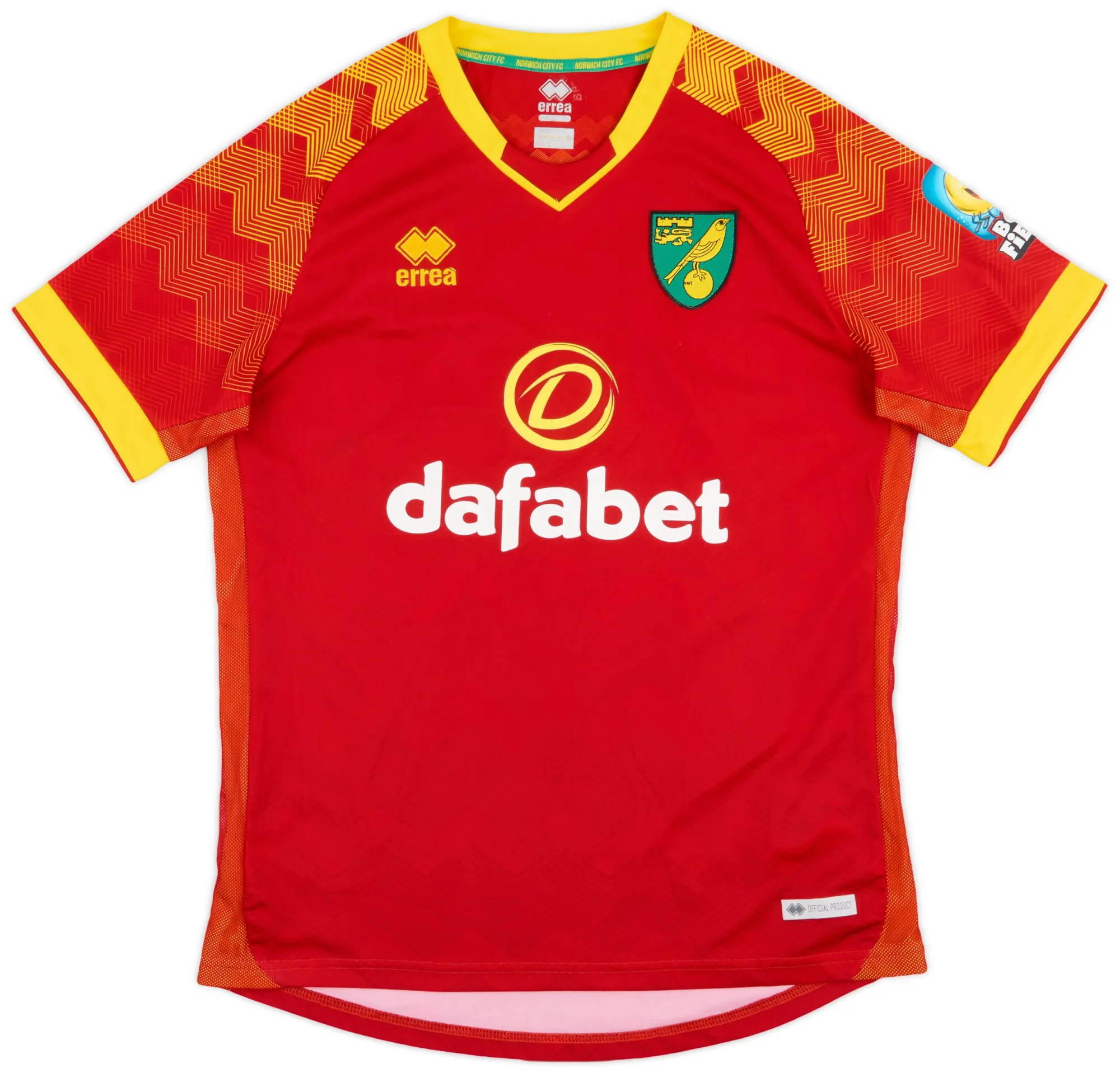 Errea Norwich City Mens SS Away Shirt 2019/20
