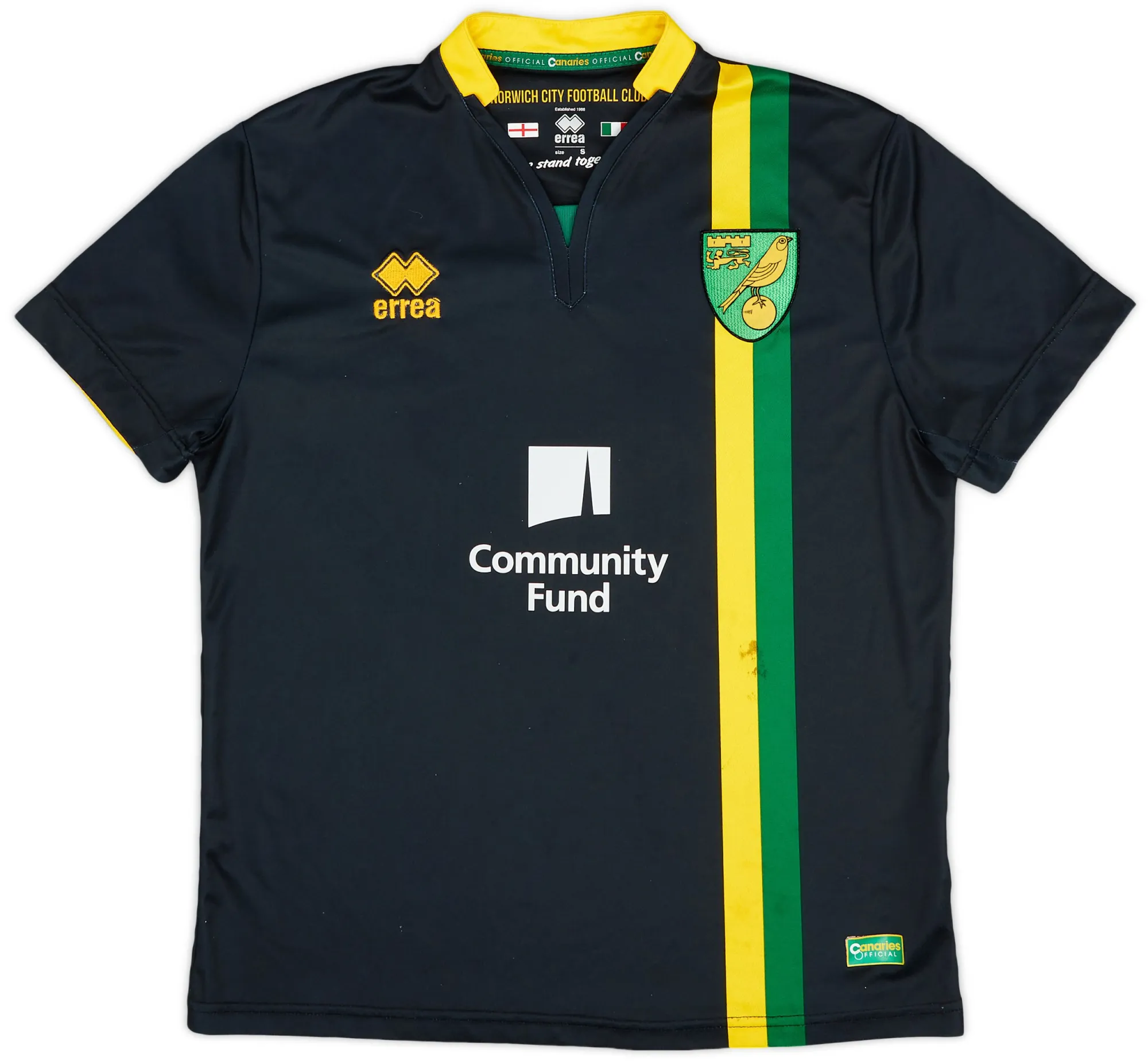 Errea Norwich City Mens SS Away Shirt 2016/17