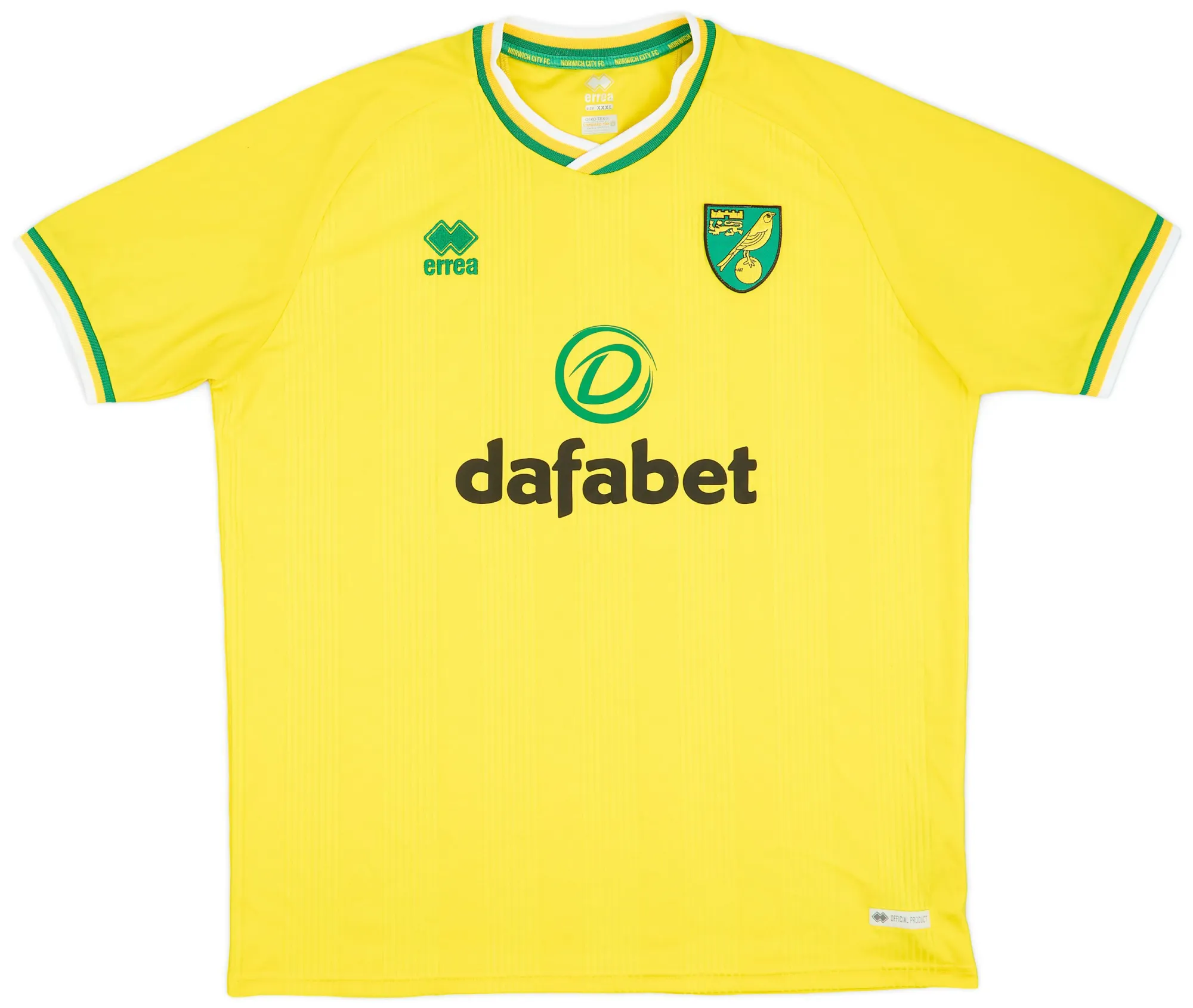 Errea Norwich City Mens SS Home Shirt 2020/21