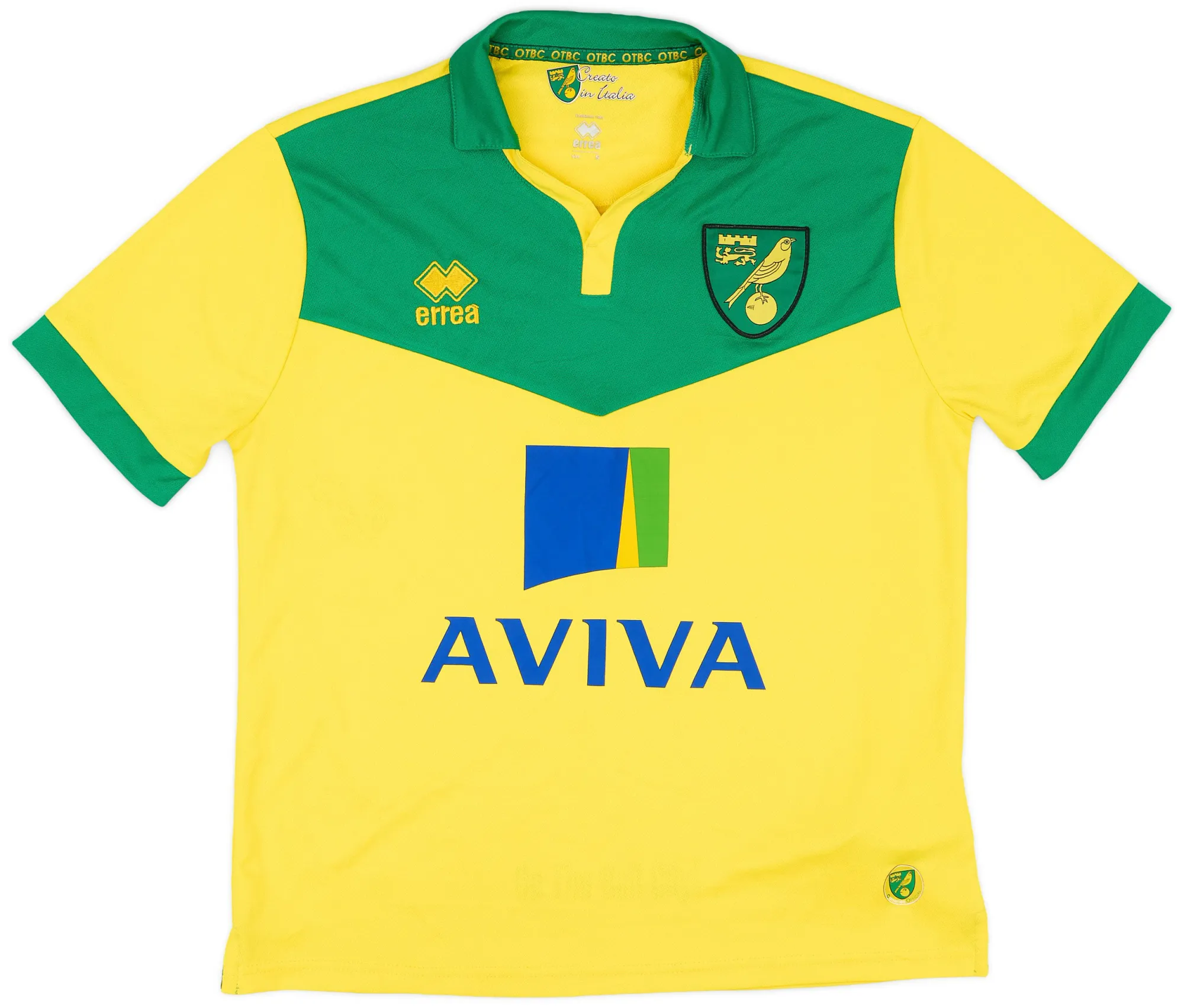 Errea Norwich City Mens SS Home Shirt 2014/15