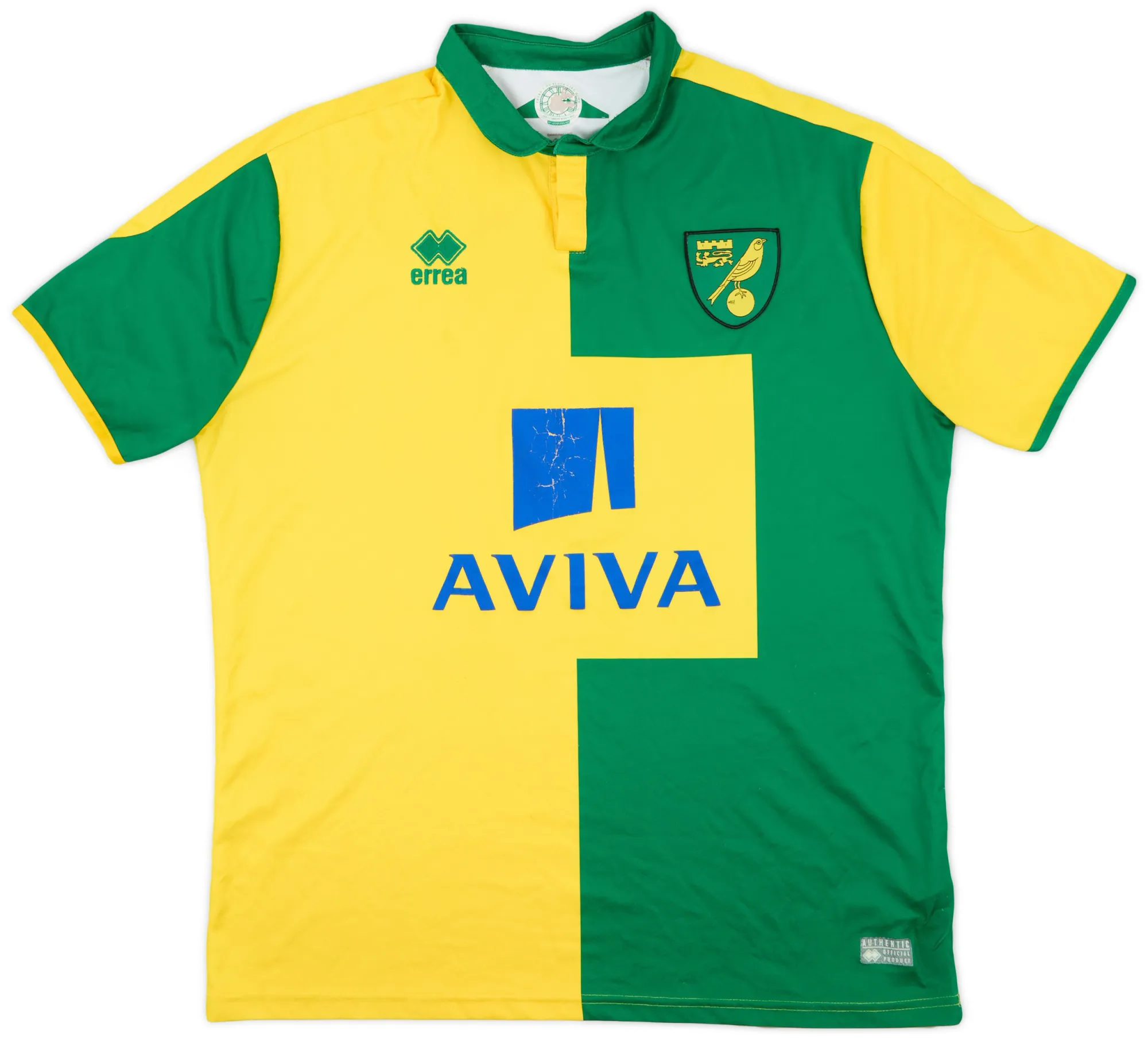Errea Norwich City Mens SS Home Shirt 2015/16