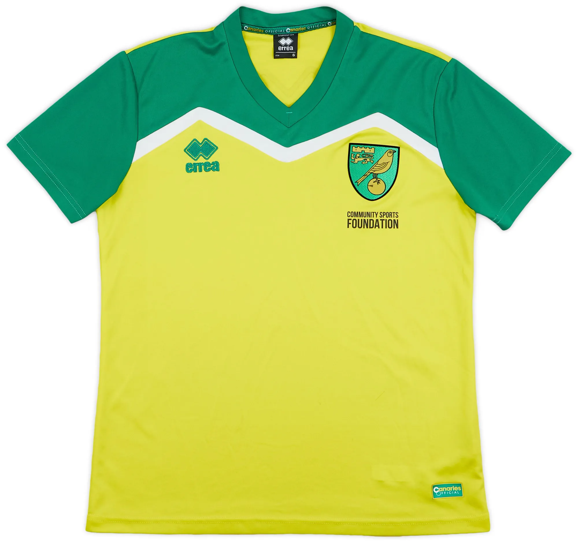 Errea Norwich City Mens SS Home Shirt 2016/17