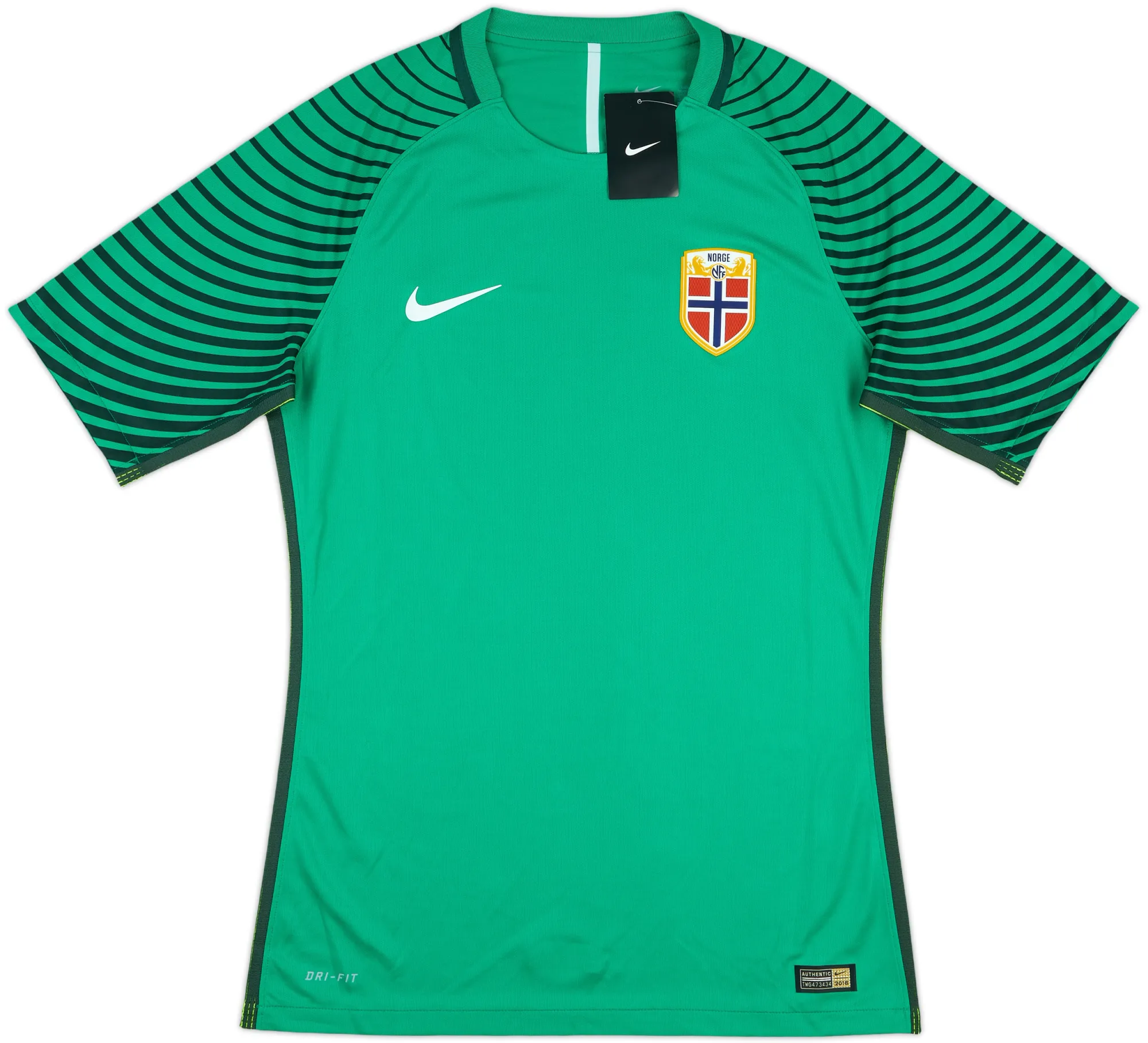 Nike Norway Mens SS Goalkeeper Player Issue Home Shirt 2016