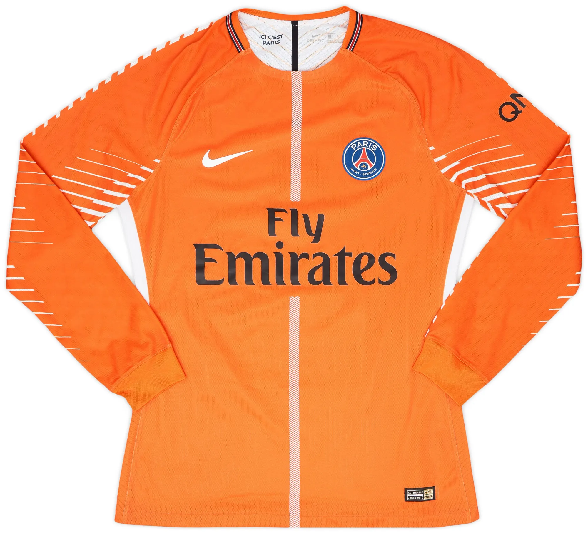 Nike Paris Saint Germain Mens LS Goalkeeper Player Issue Home Shirt 2017/18