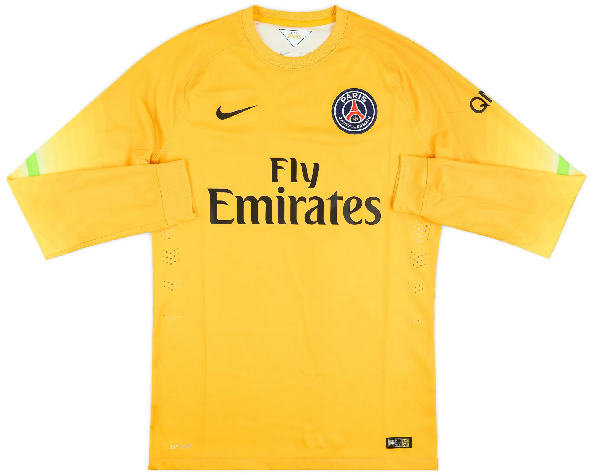 Nike Paris Saint Germain Mens LS Goalkeeper Player Issue Home Shirt 2014/15