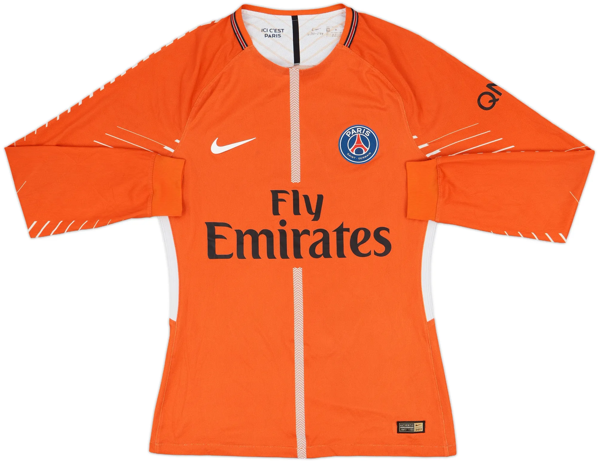 Nike Paris Saint Germain Mens LS Goalkeeper Player Issue Home Shirt 2017/18