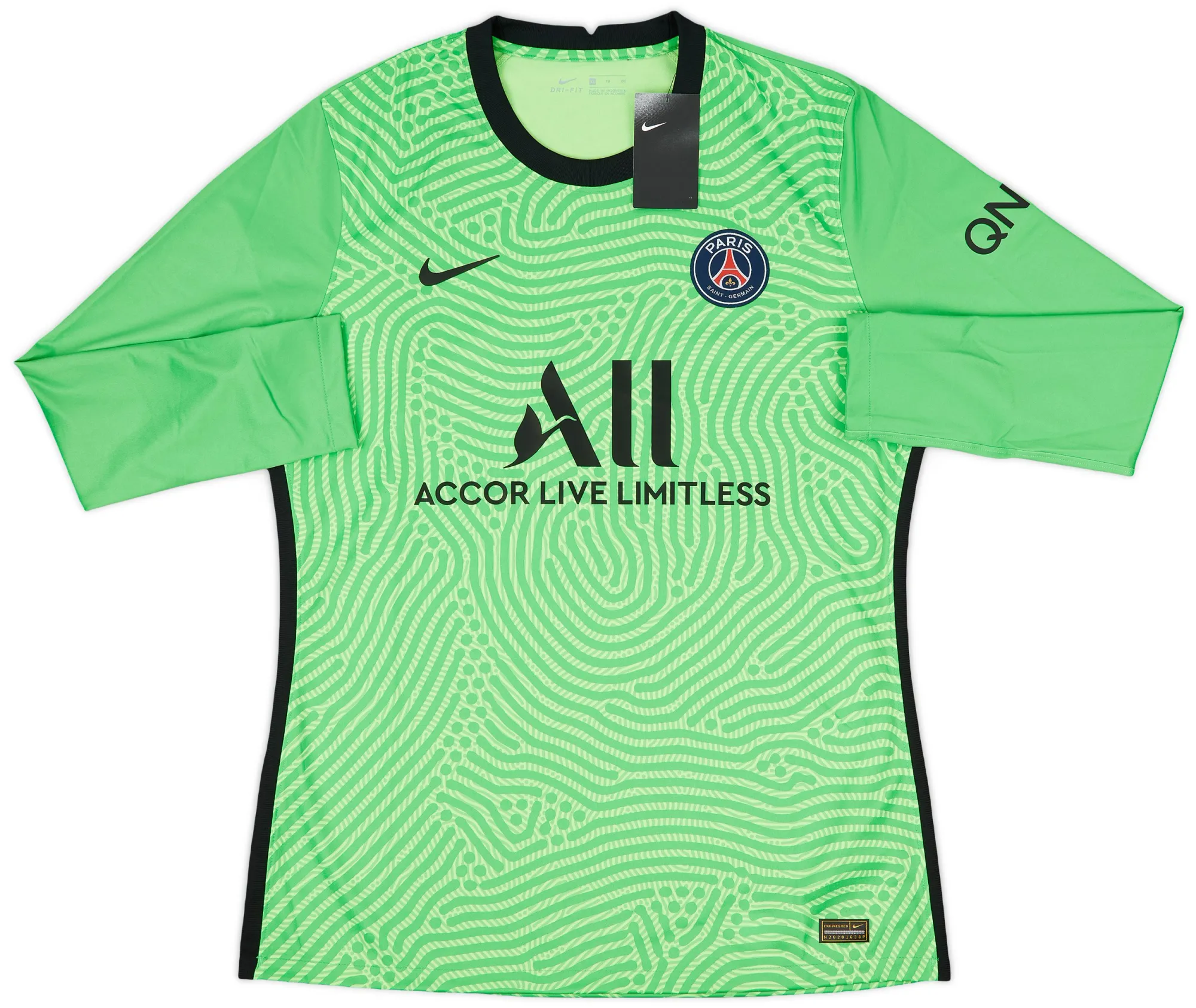 Nike Paris Saint Germain Mens LS Goalkeeper Player Issue Home Shirt 2020/21
