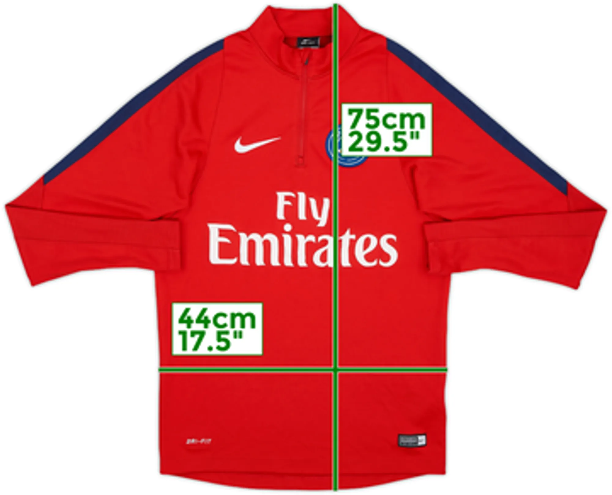 2016-17 Paris Saint-Germain Nike 1/4 Zip Drill Top - 7/10 - (M)