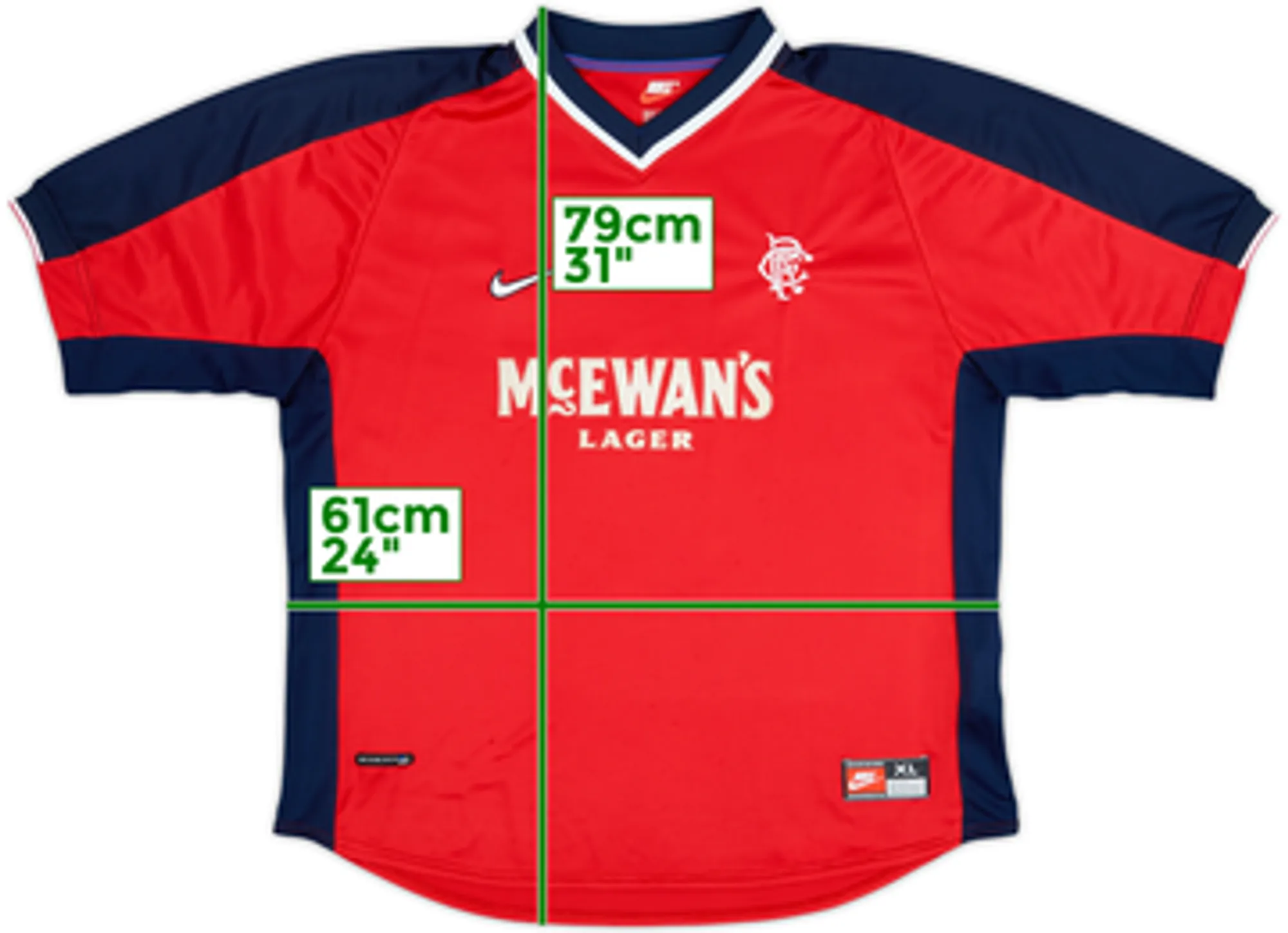 Nike Rangers Mens SS Away Shirt 1998/99