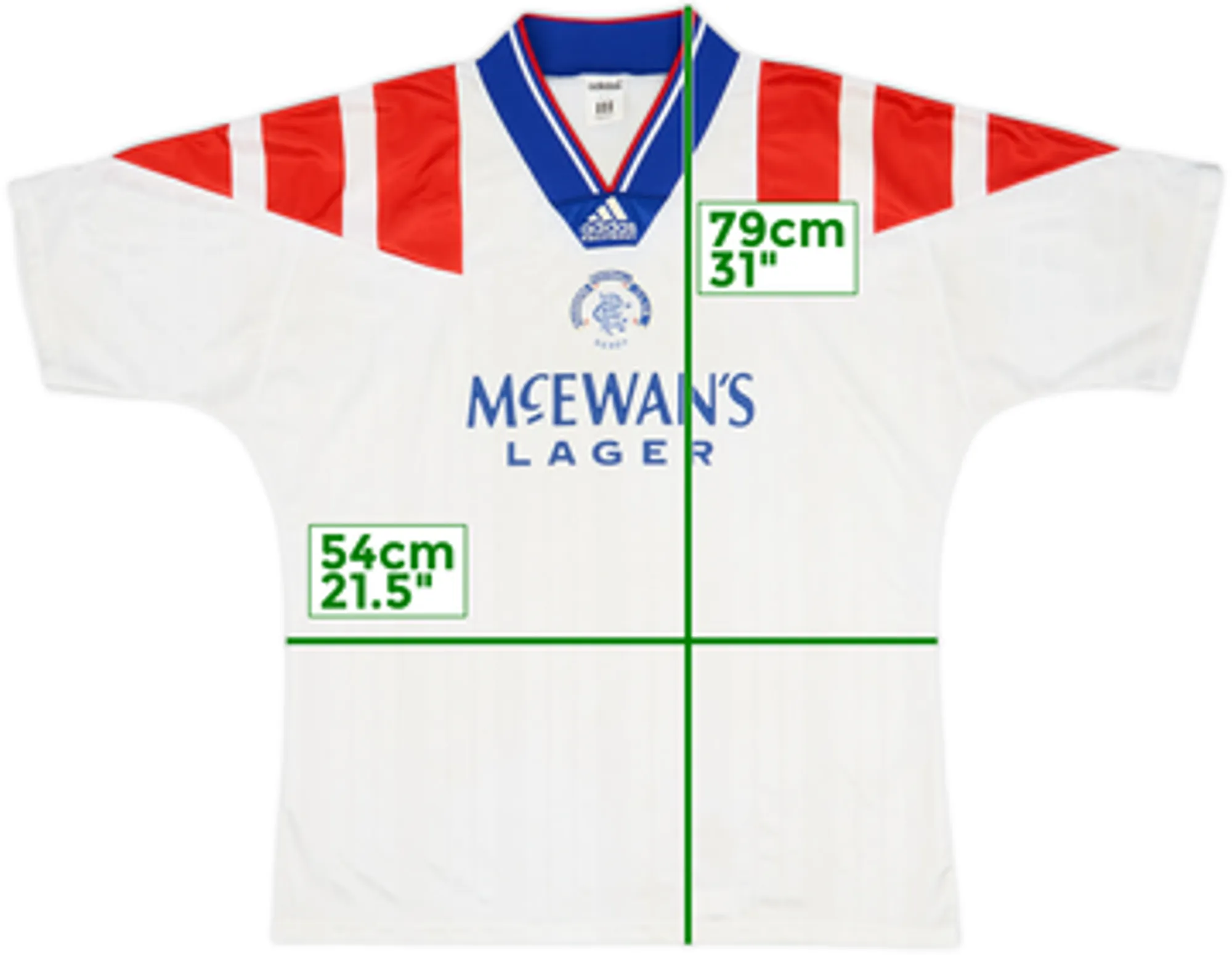 adidas Rangers Mens SS Away Shirt 1992/93