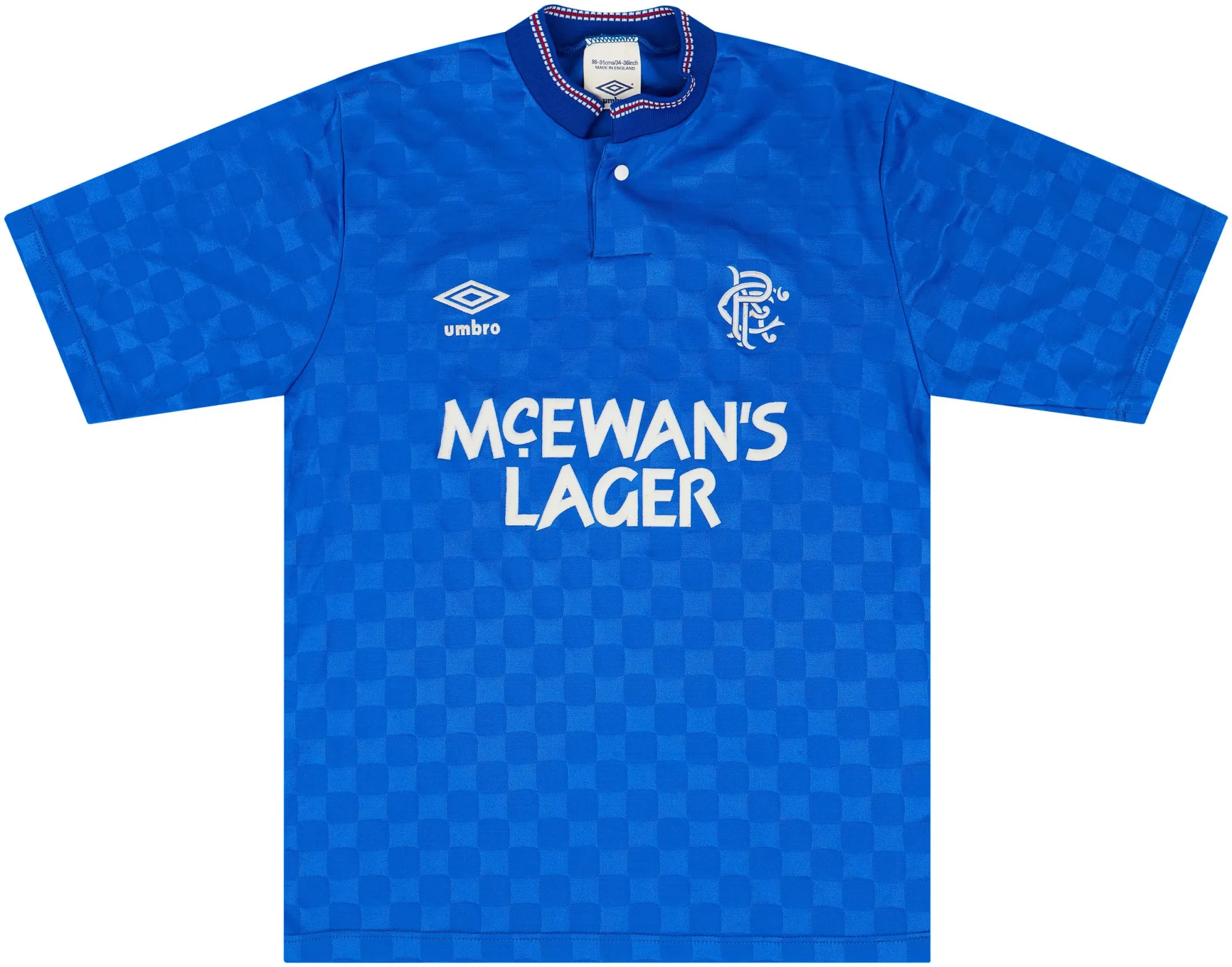 Umbro Rangers Mens SS Home Shirt 1987/88