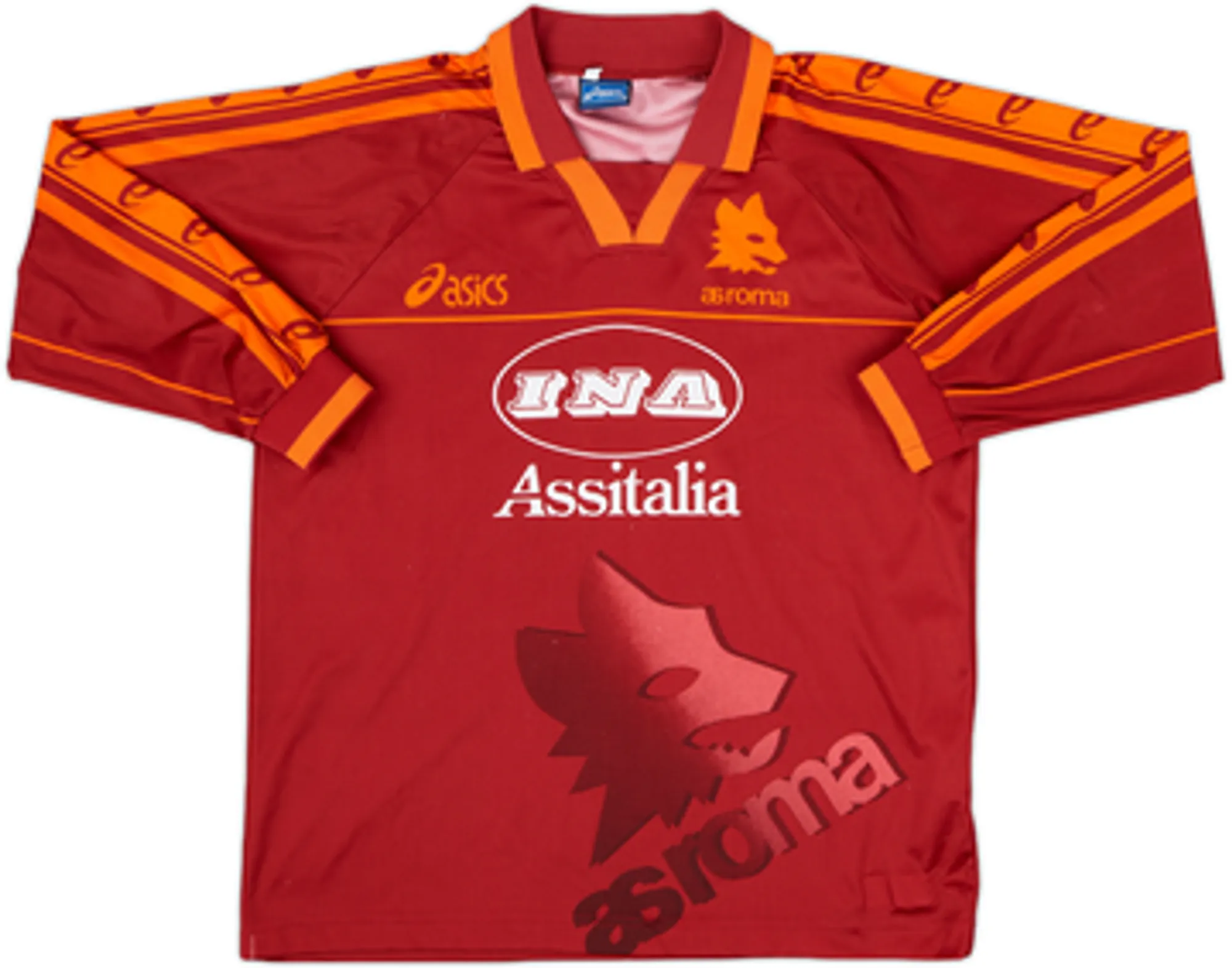 Asics Roma Boys LS Home Shirt 1995/96