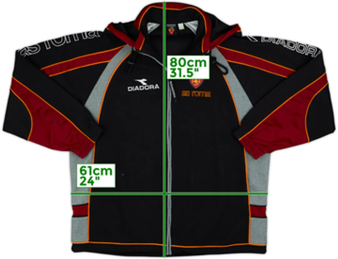 1998-99 Roma Diadora Hooded Track Jacket - 9/10 - (L