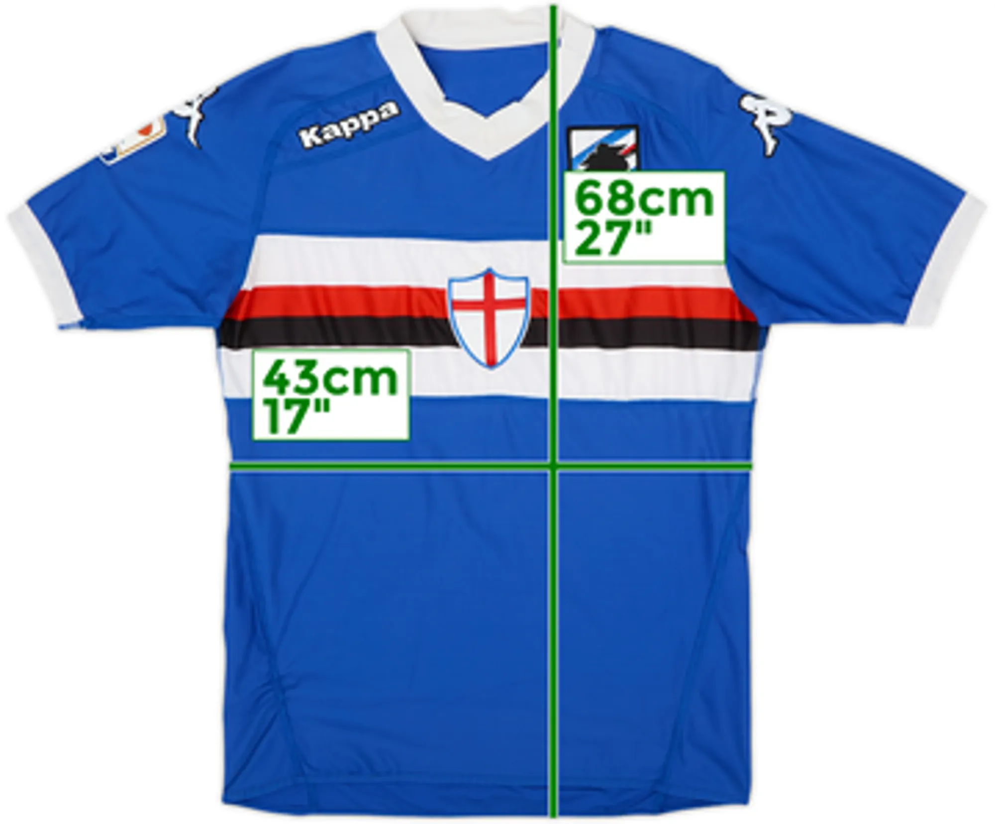 Kappa Sampdoria Mens SS Home Shirt 2010/11