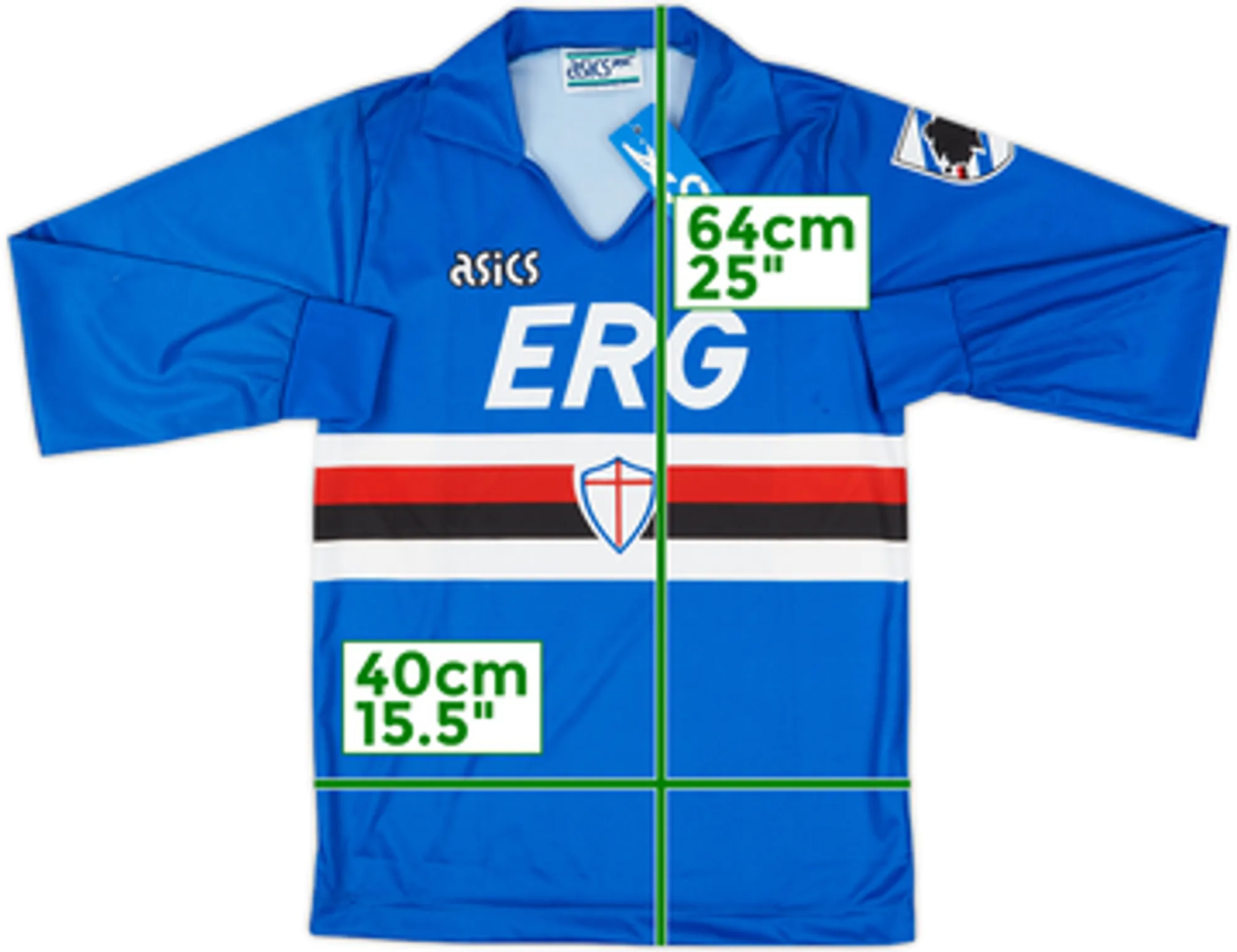 Asics Sampdoria Boys LS Home Shirt 1990/92